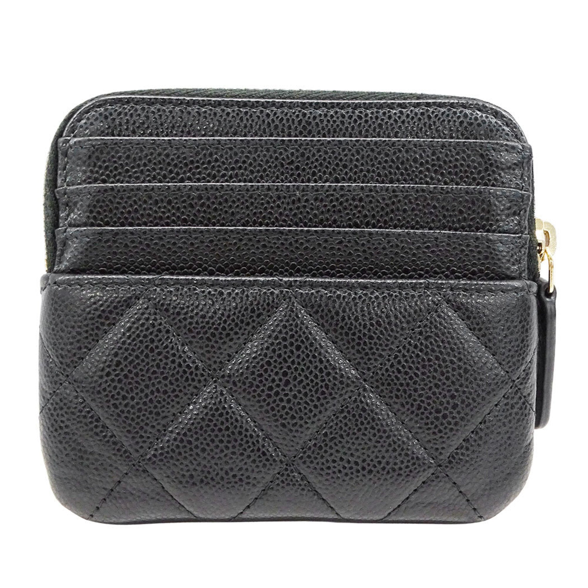 Chanel Black Grained Calfskin Coin Purse/Coin Case (Pre-Owned)