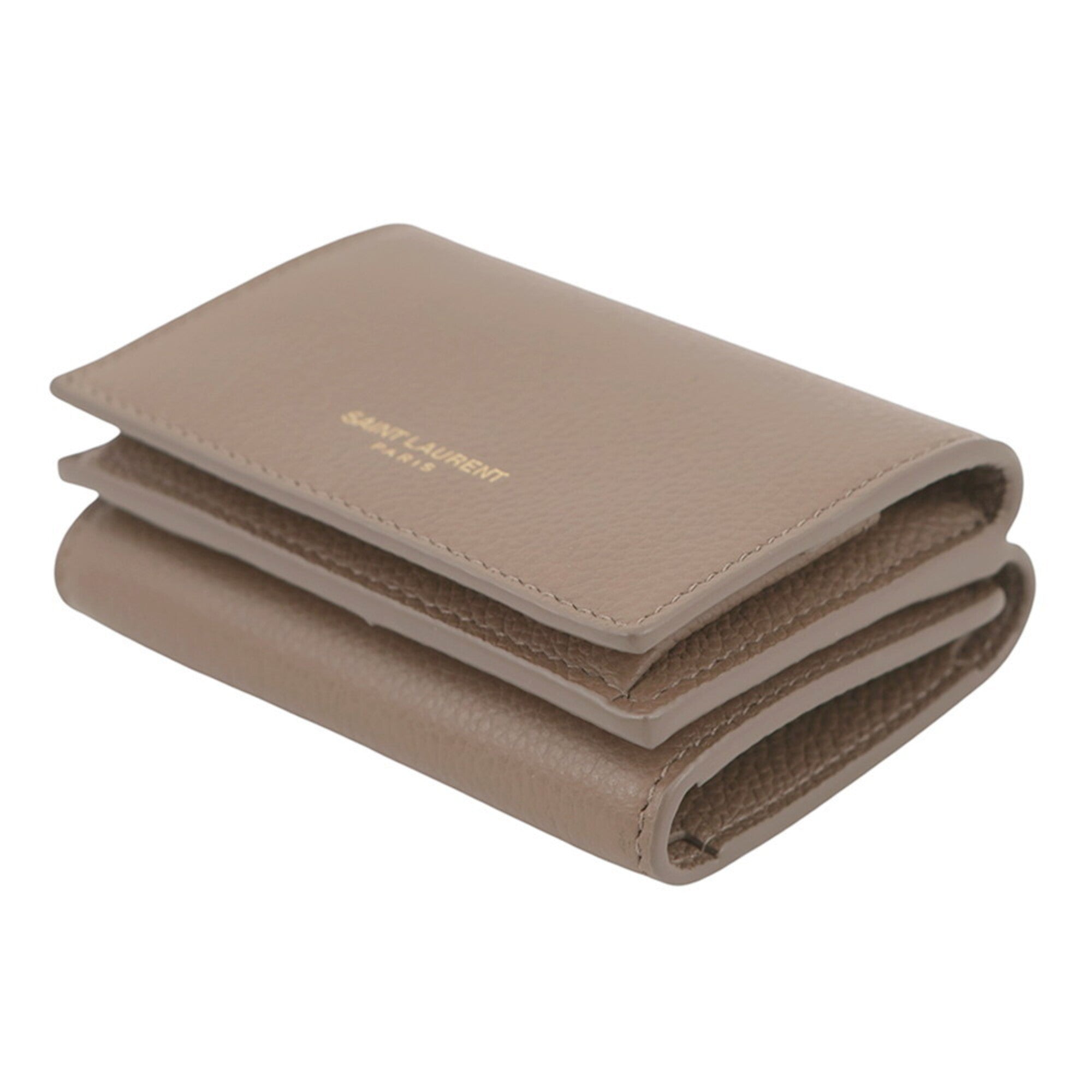 Yves Saint Laurent Brown Leather Wallet (Tri-Fold) (Pre-Owned)