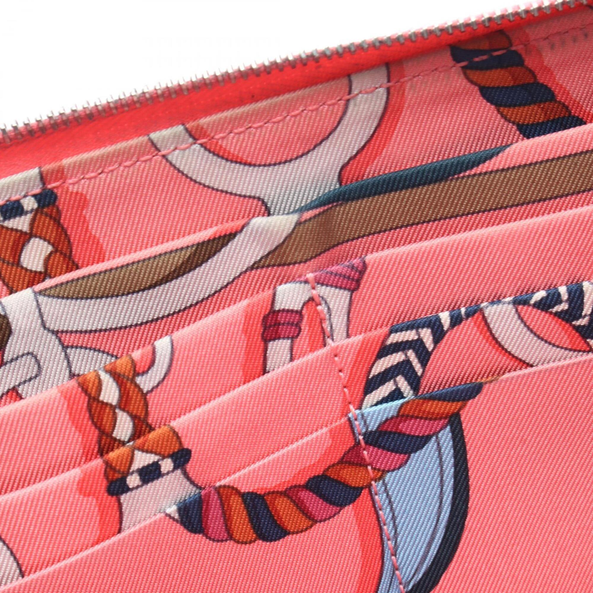 Hermes Pink Rose Azalee Epsom Leather Leather Long Wallet (Bi-Fold) (Pre-Owned)