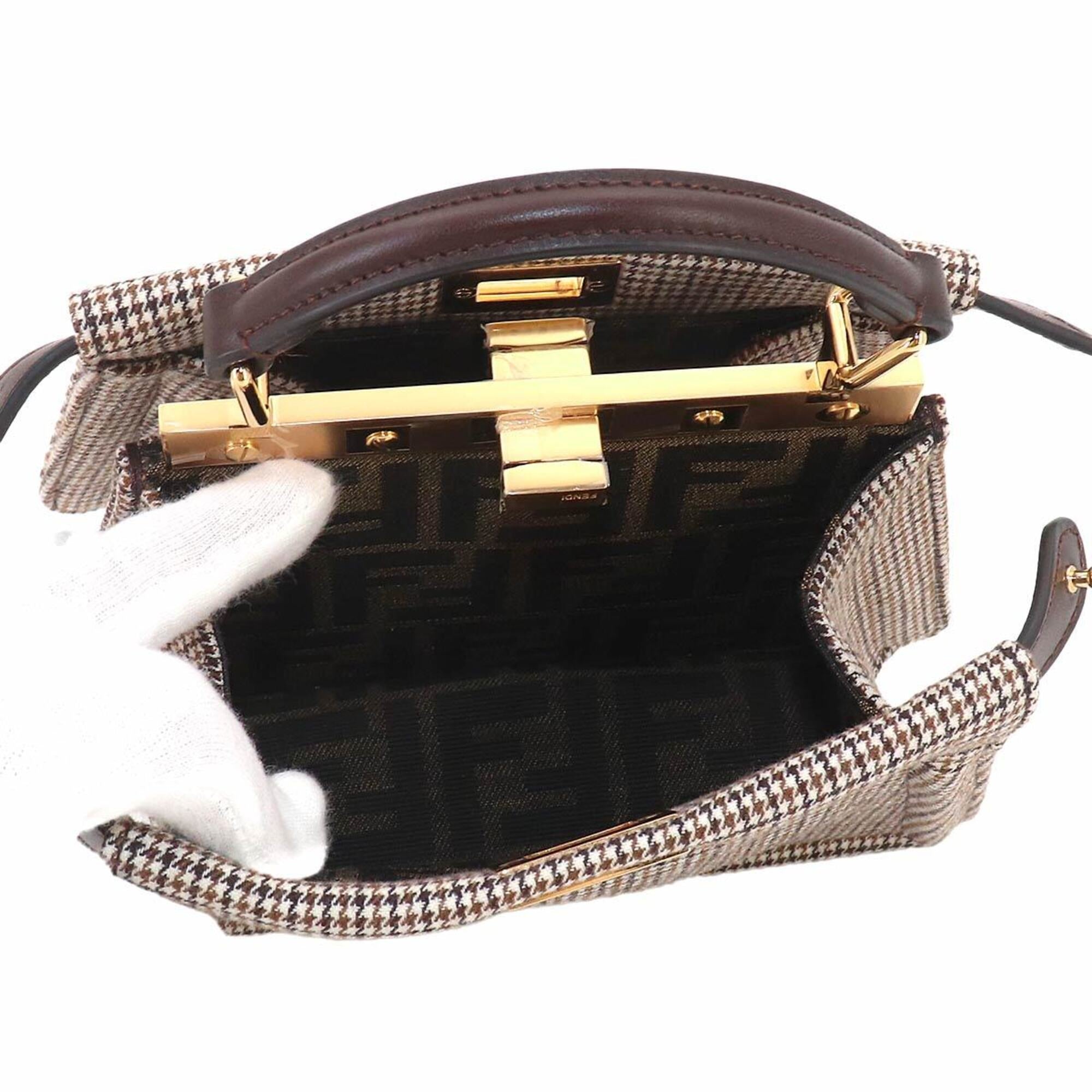 Fendi Brown Canvas Leather Handbag (Pre-Owned)