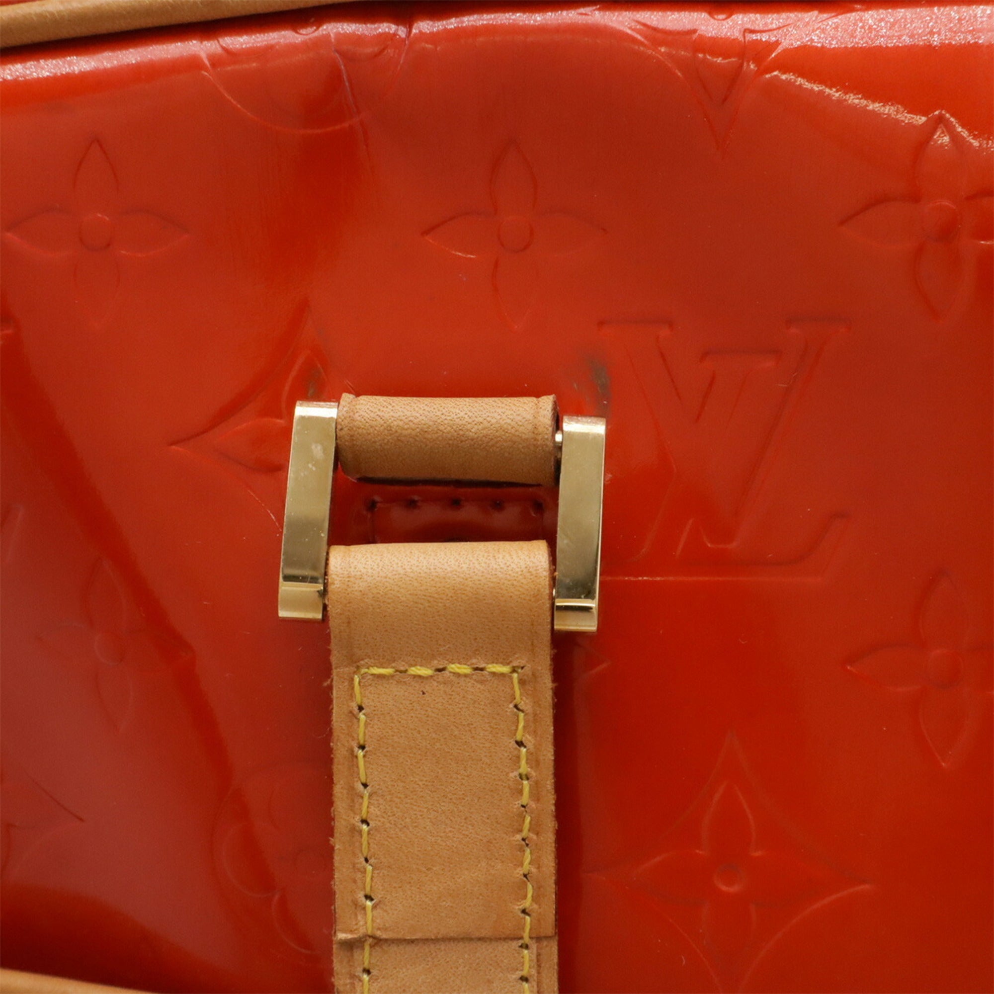 Louis Vuitton Galle Red Color Rouge Monogram Vernis Boston Bag Shoulder Bag Tote Bag (Pre-Owned)