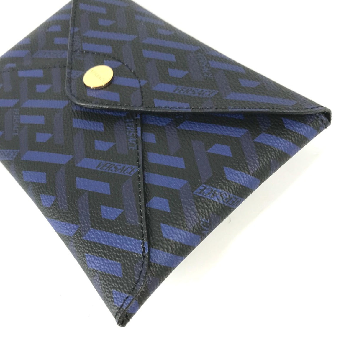 Versace Blue Leather Pouch (Pre-Owned)