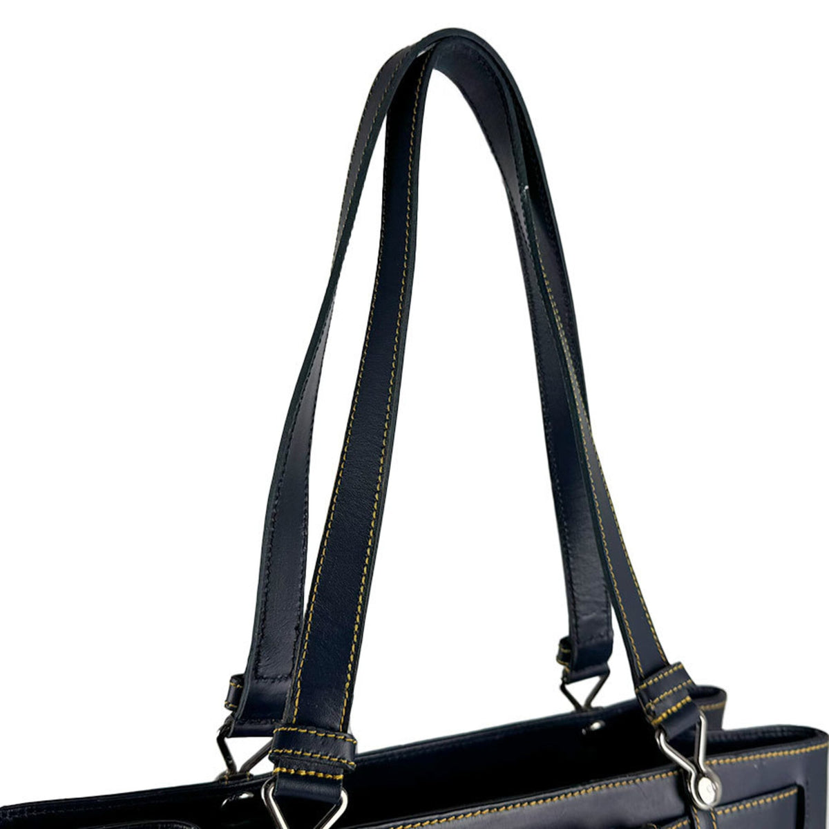 Christian Dior Navy Canvas Leather Shoulder Bag Tote Bag (Pre-Owned)