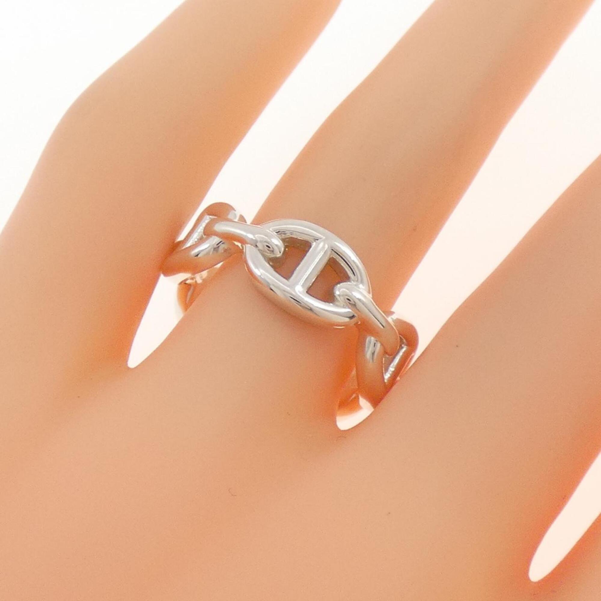 Hermes Silver Silver 925 Band Ring (Pre-Owned)