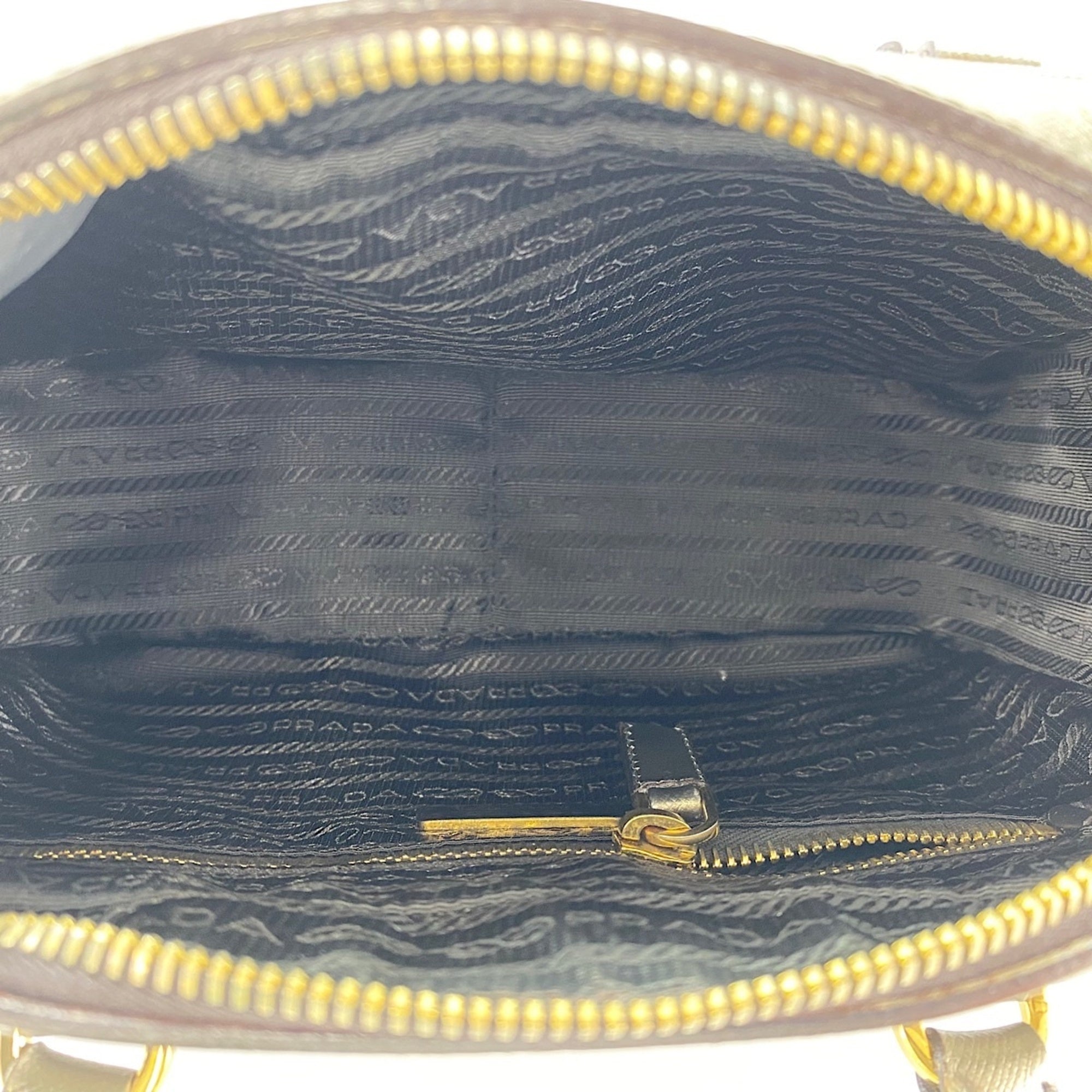 Prada Saffiano Gold Saffiano Handbag (Pre-Owned)
