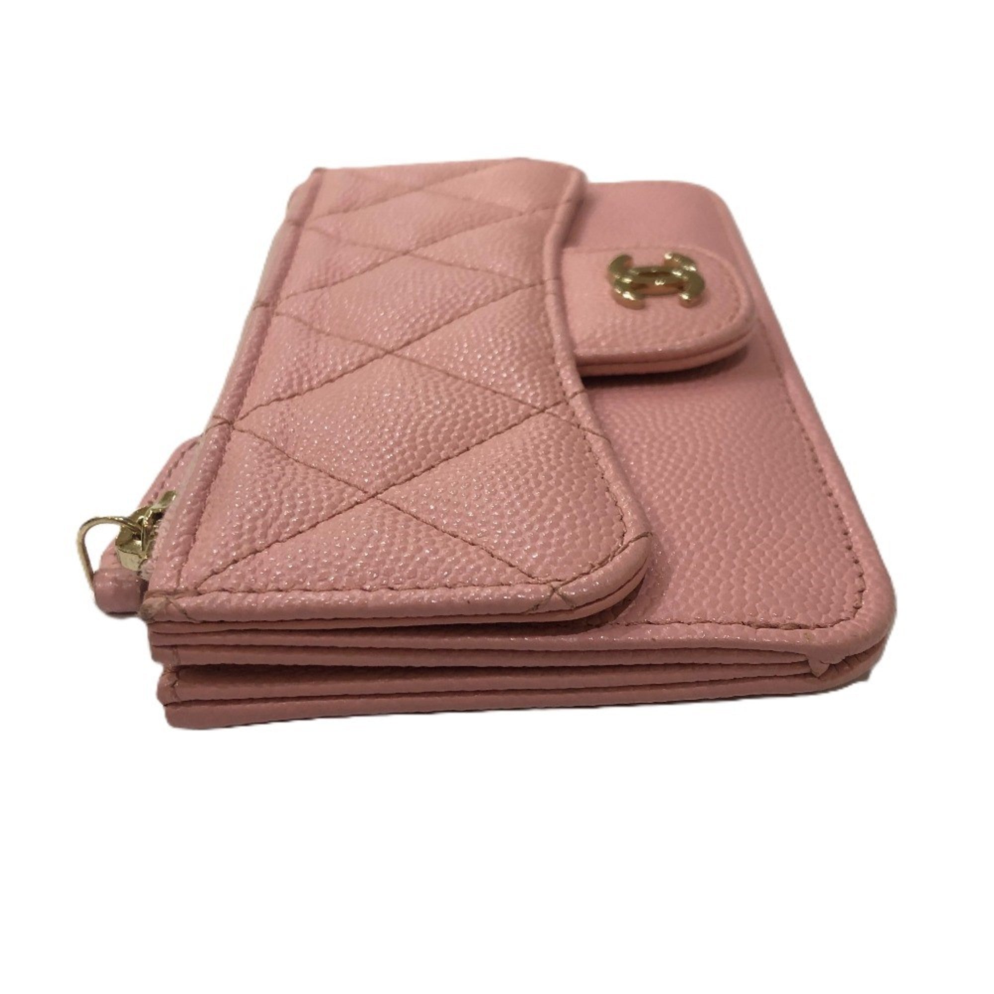 Chanel Pink Grained Calfskin Coin Purse/Coin Case (Pre-Owned)