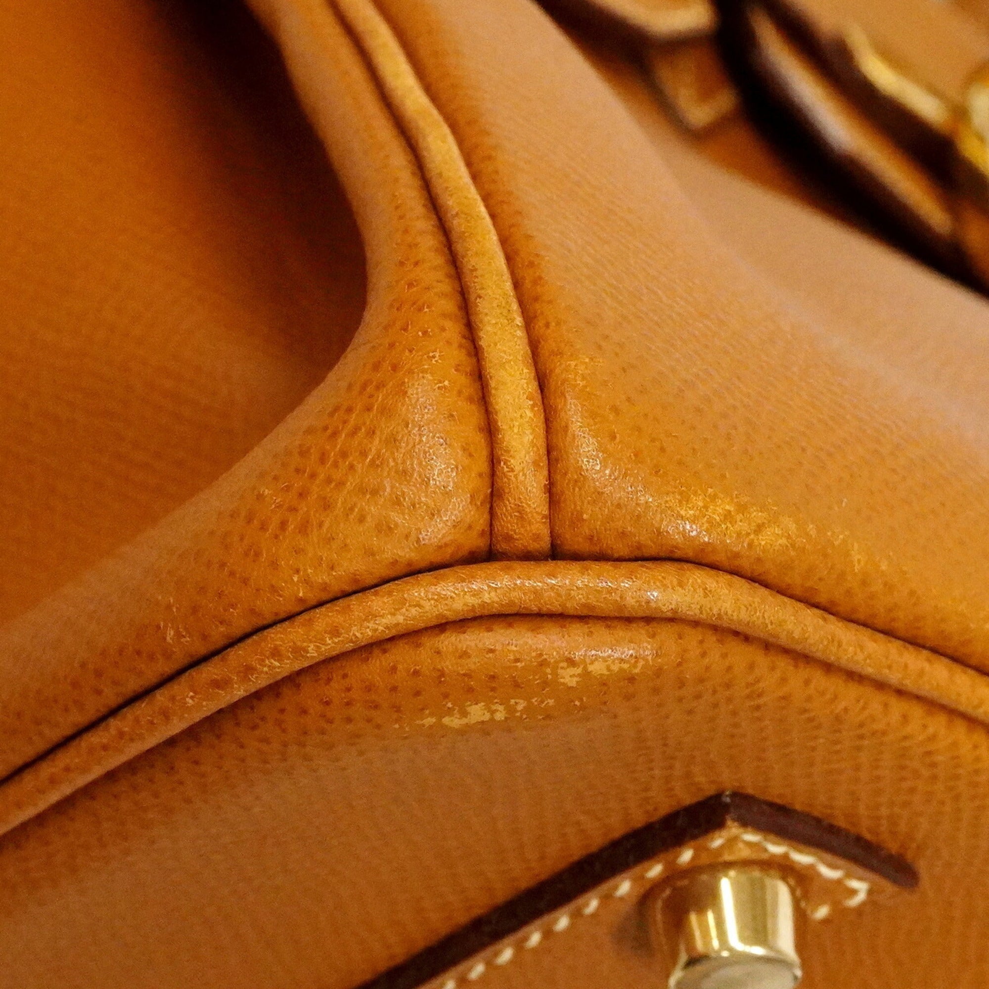 Hermes Gold Leather Handbag (Pre-Owned)