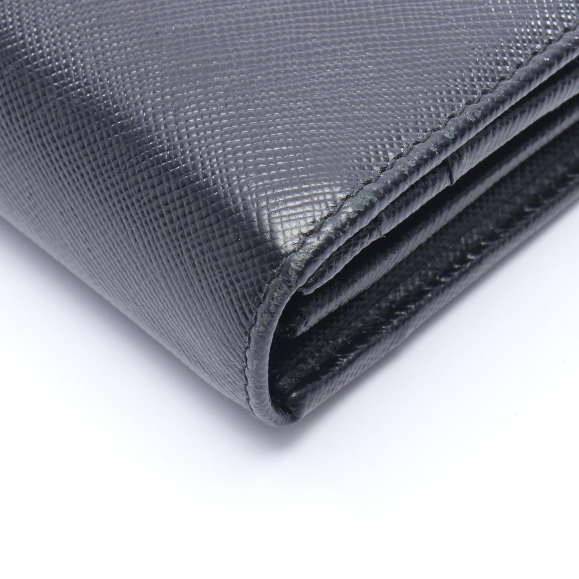 Prada Black Leather Long Wallet (Bi-Fold) (Pre-Owned)