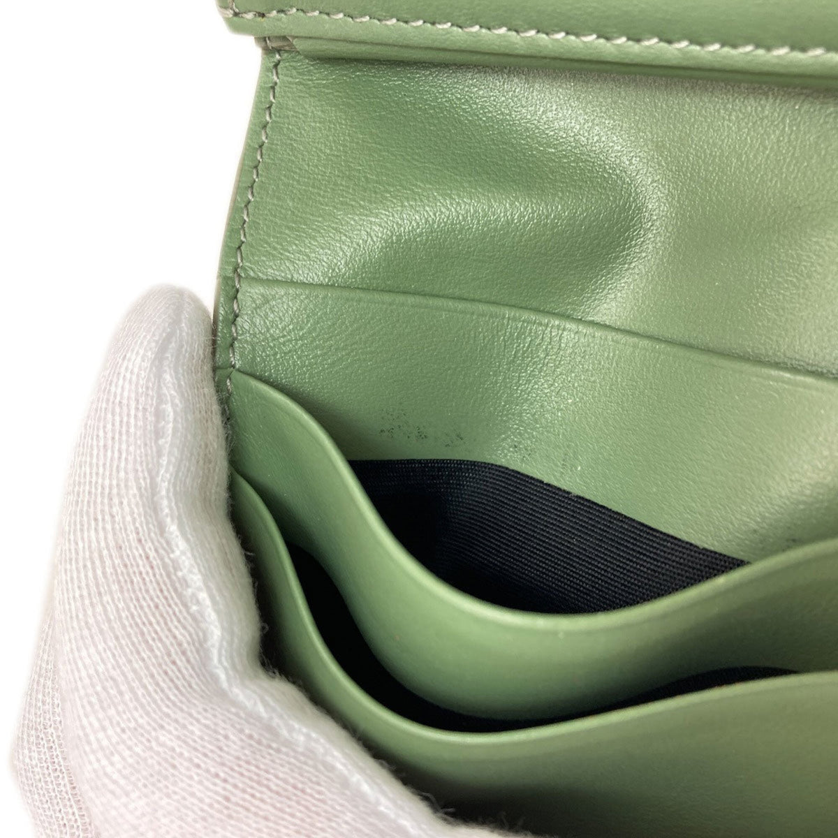 Celine Green Leather Wallet (Bi-Fold) (Pre-Owned)