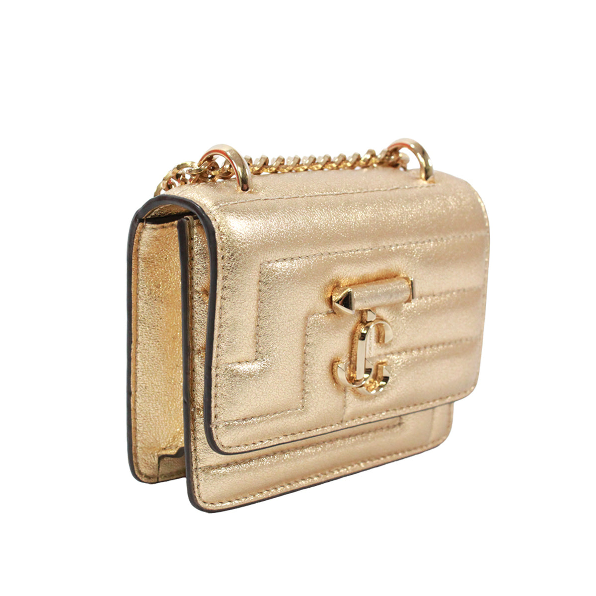 Jimmy Choo Gold Leather Shoulder Bag (Pre-Owned)