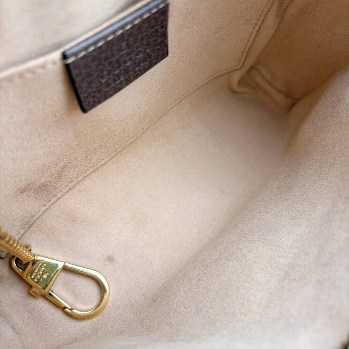 Gucci Sherry Line Beige Brown Gg Supreme Leather Shoulder Bag (Pre-Owned)