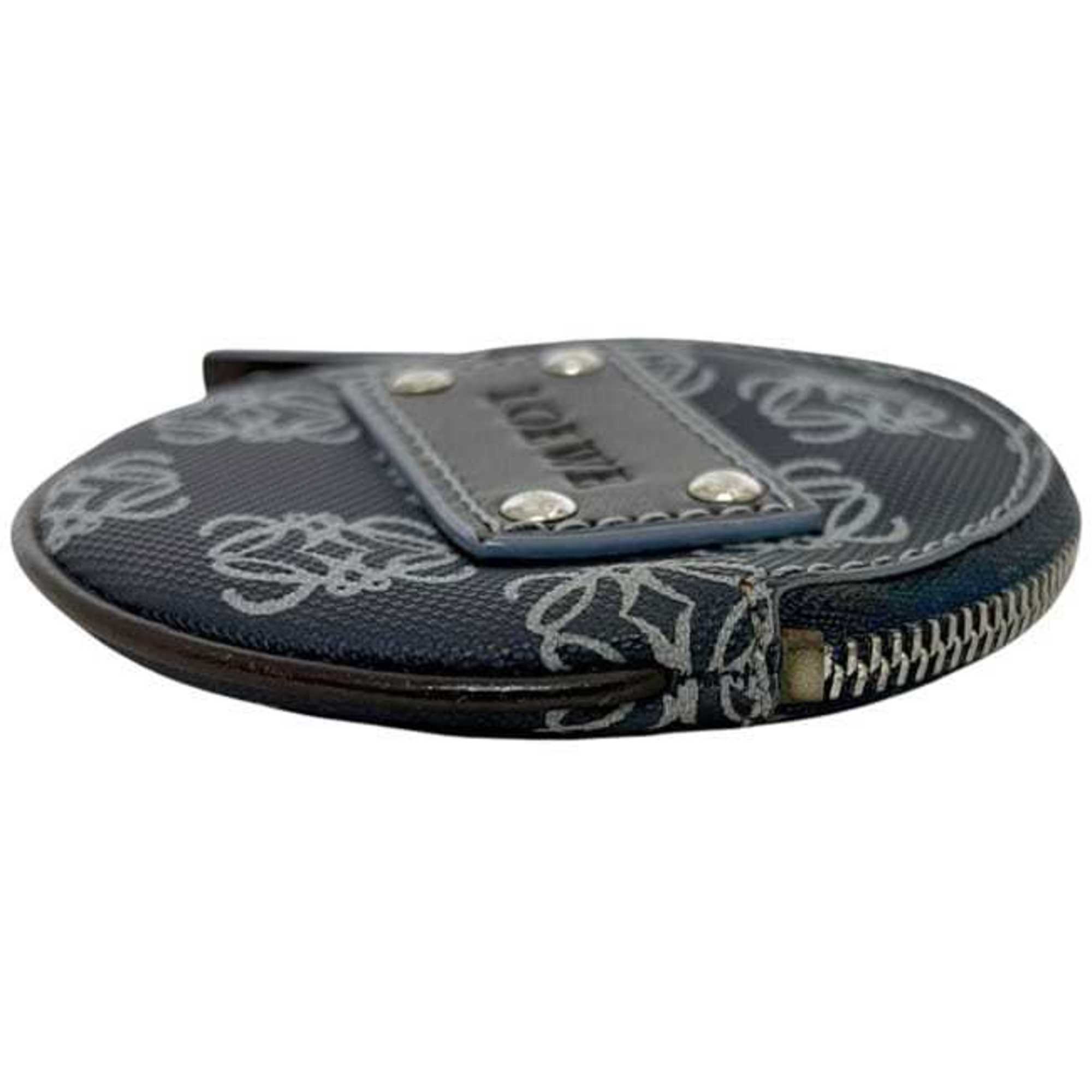 Loewe Navy Pvc Leather Coin Purse/Coin Case (Pre-Owned)