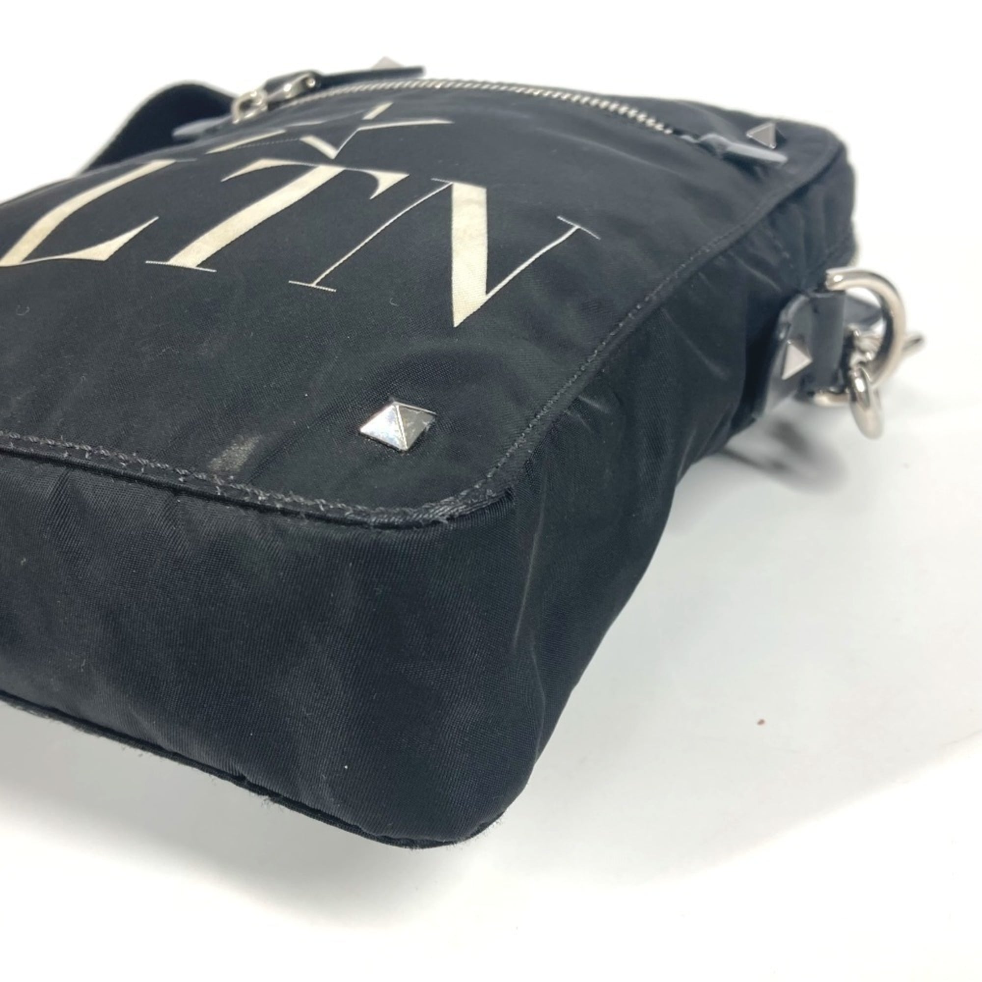 Valentino Black White Nylon Pochette Shoulder Bag (Pre-Owned)