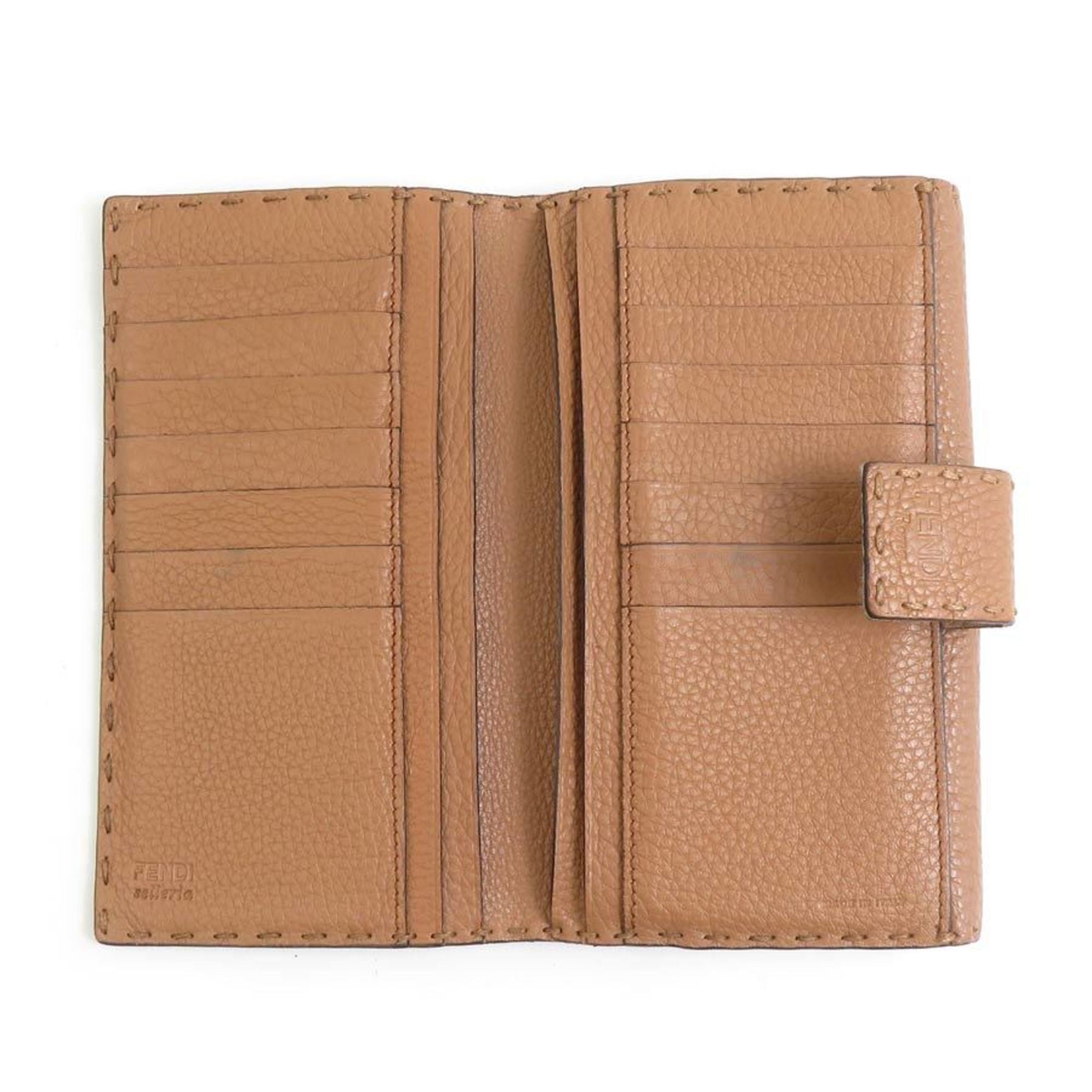 Fendi Brown Leather Long Wallet (Bi-Fold) (Pre-Owned)