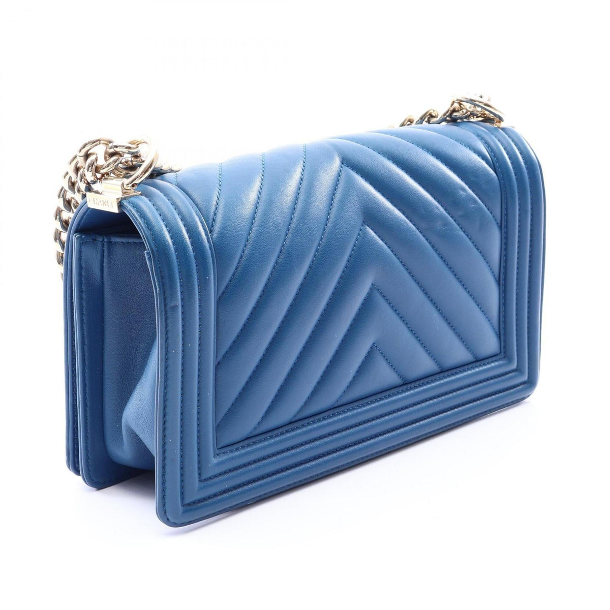 Chanel Blue Leather Handbag Shoulder Bag (Pre-Owned)