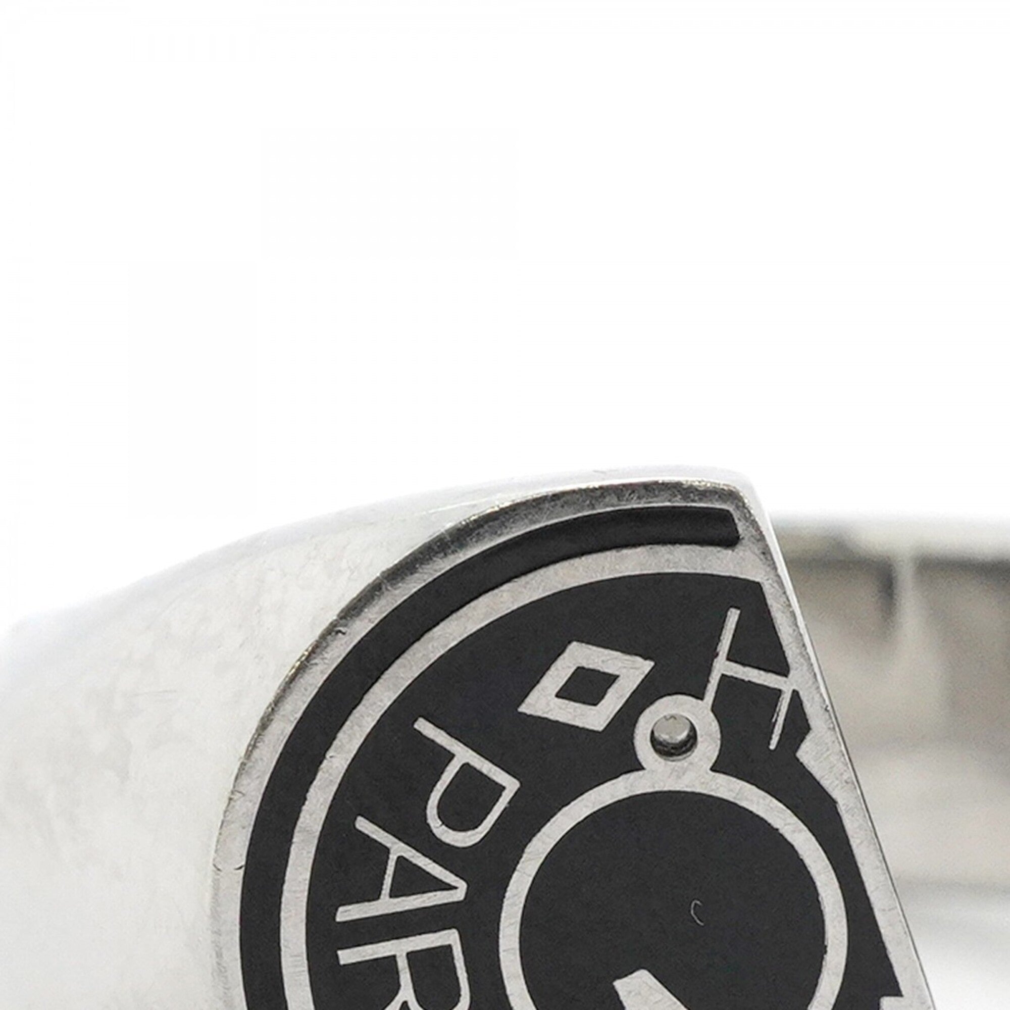 Hermes Silver Black Metal Band Ring (Pre-Owned)