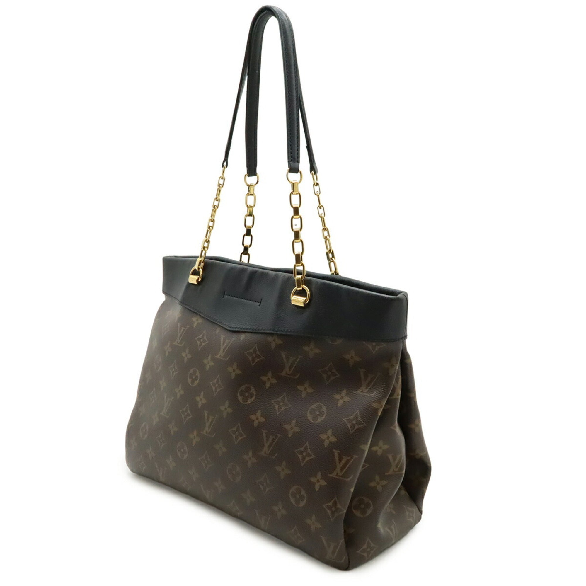 Louis Vuitton Monogram Black Noir Monogram Leather Tote Bag (Pre-Owned)