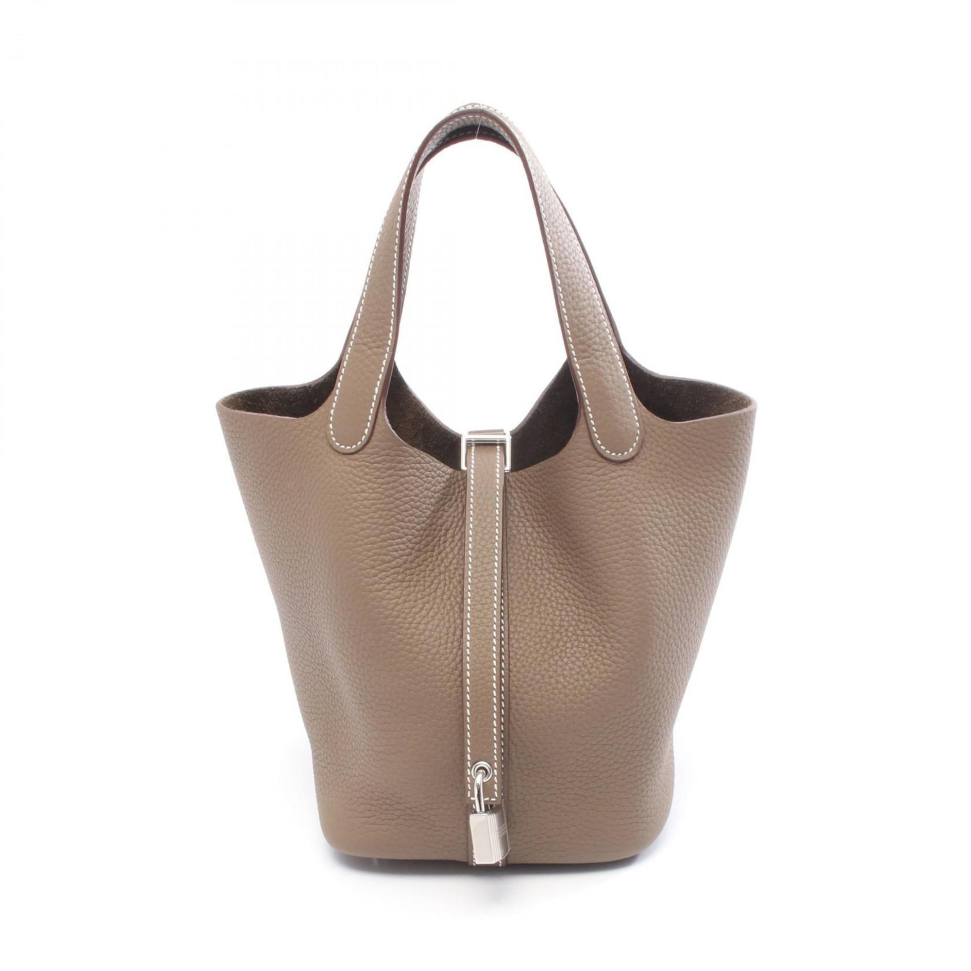 Hermes Etoupe Gray Gray Leather Handbag (Pre-Owned)