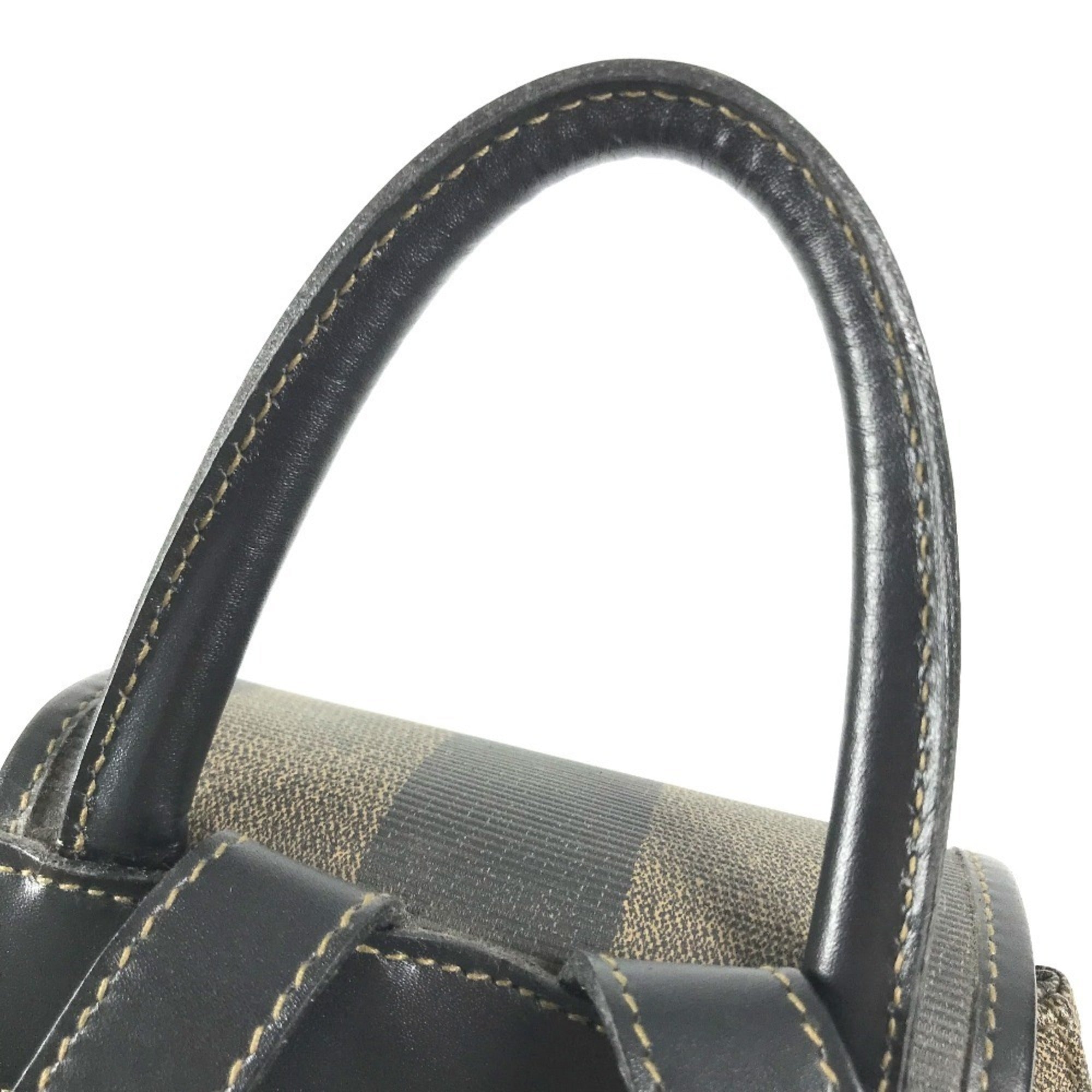 Fendi Black Khaki Pvc Leather Backpack (Pre-Owned)