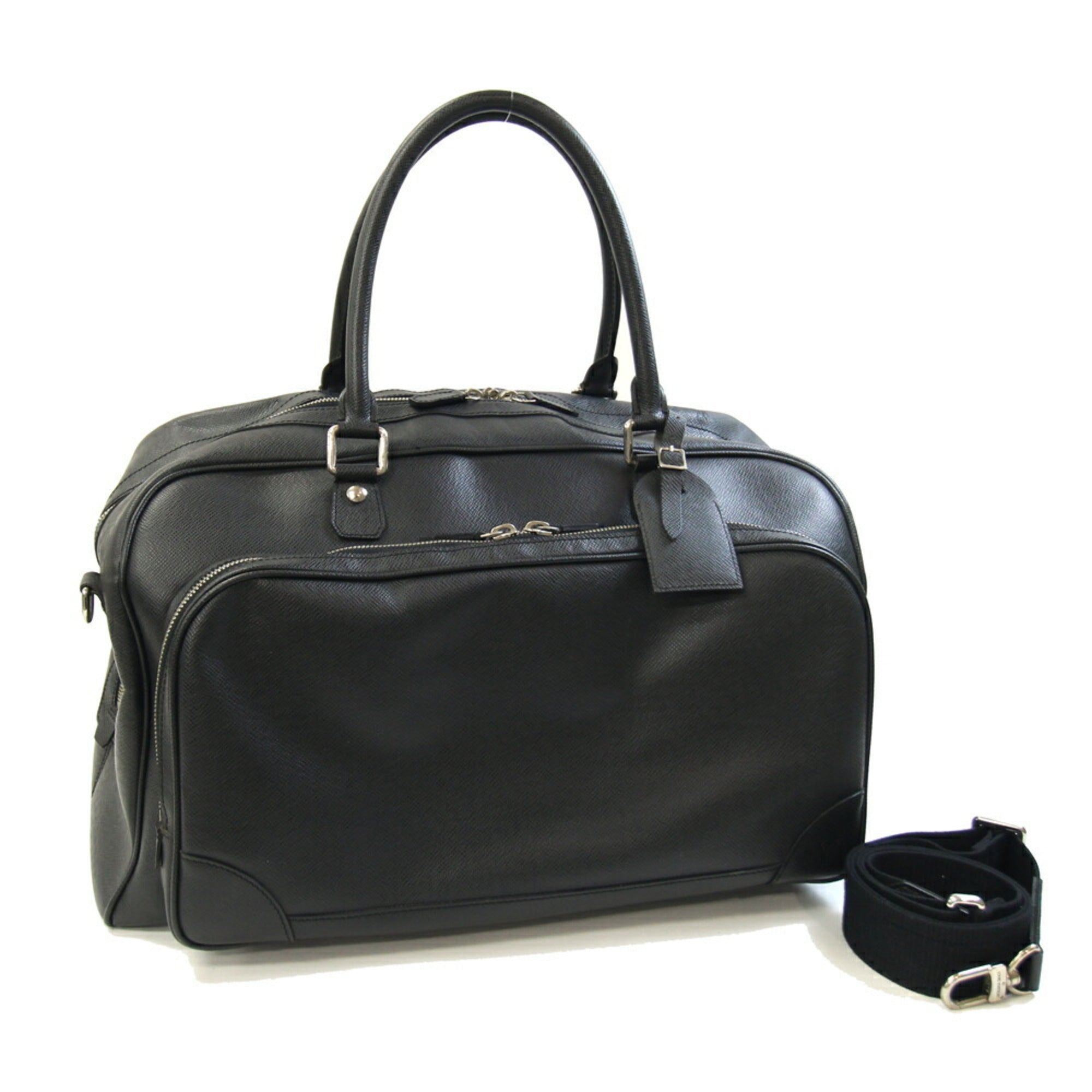 Louis Vuitton Ardoise Black Taiga Leather Leather Boston Bag (Pre-Owned)