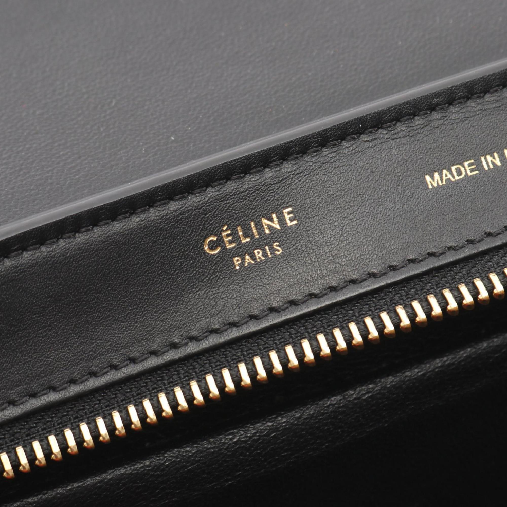 Celine Black Orange White Leather Suede Handbag (Pre-Owned)