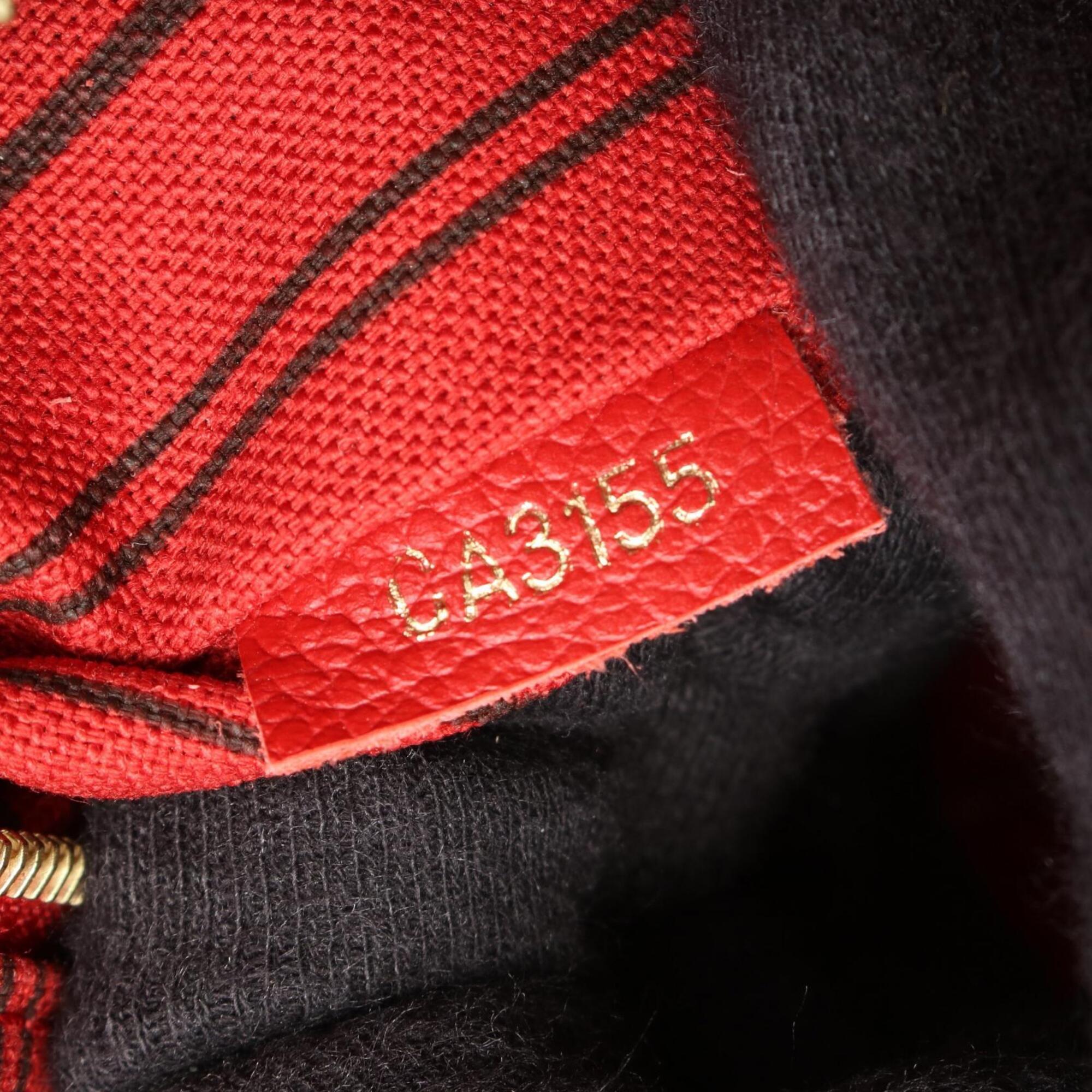 Louis Vuitton Black Red Color Monogram Empreinte Handbag Shoulder Bag (Pre-Owned)