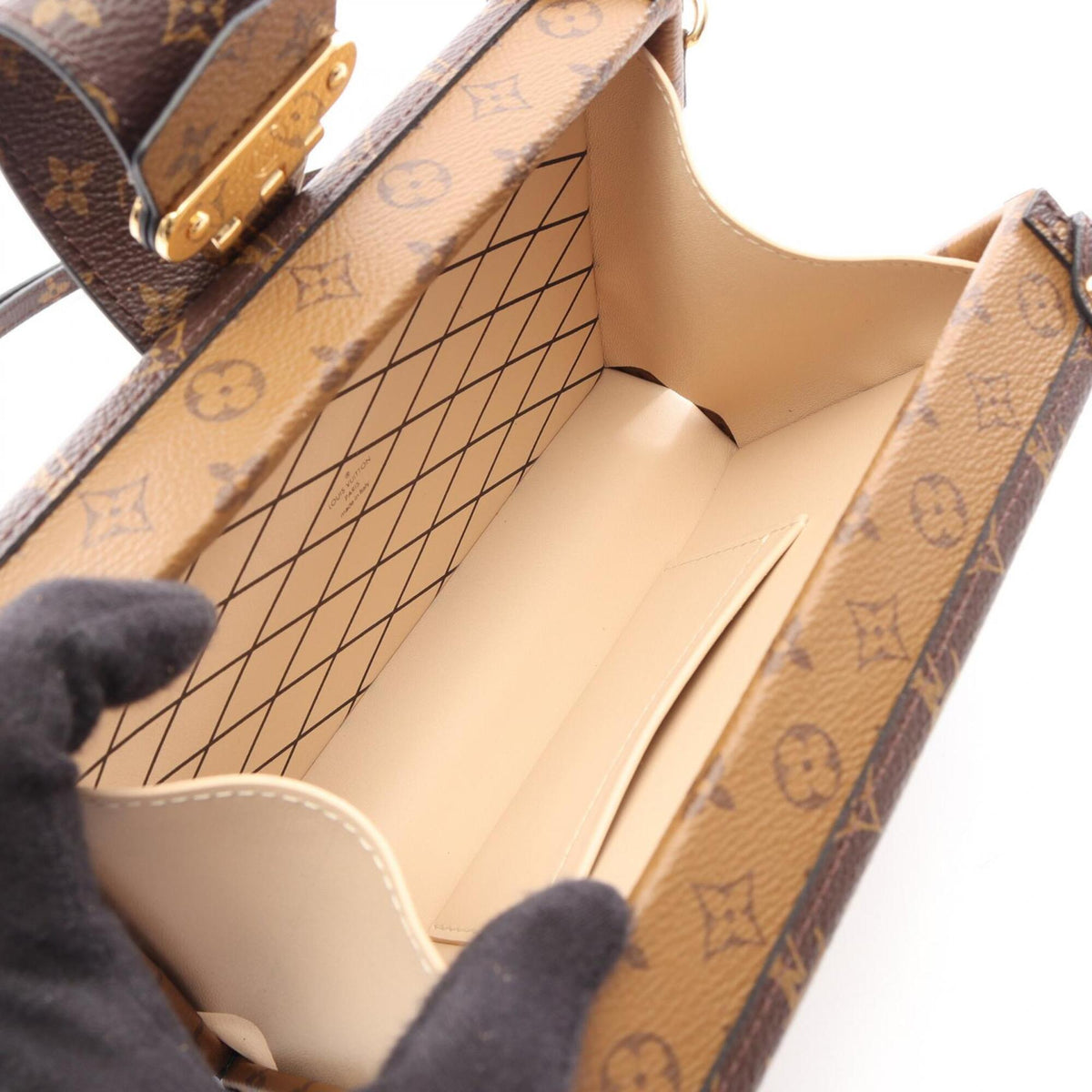 Louis Vuitton Brown Monogram Reverse Coated Canvas Handbag Shoulder Bag (Pre-Owned)