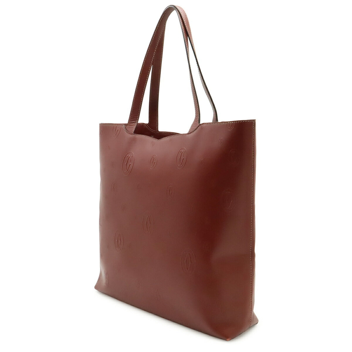 Cartier Happy Birthday Bordeaux Leather Shoulder Bag Tote Bag (Pre-Owned)