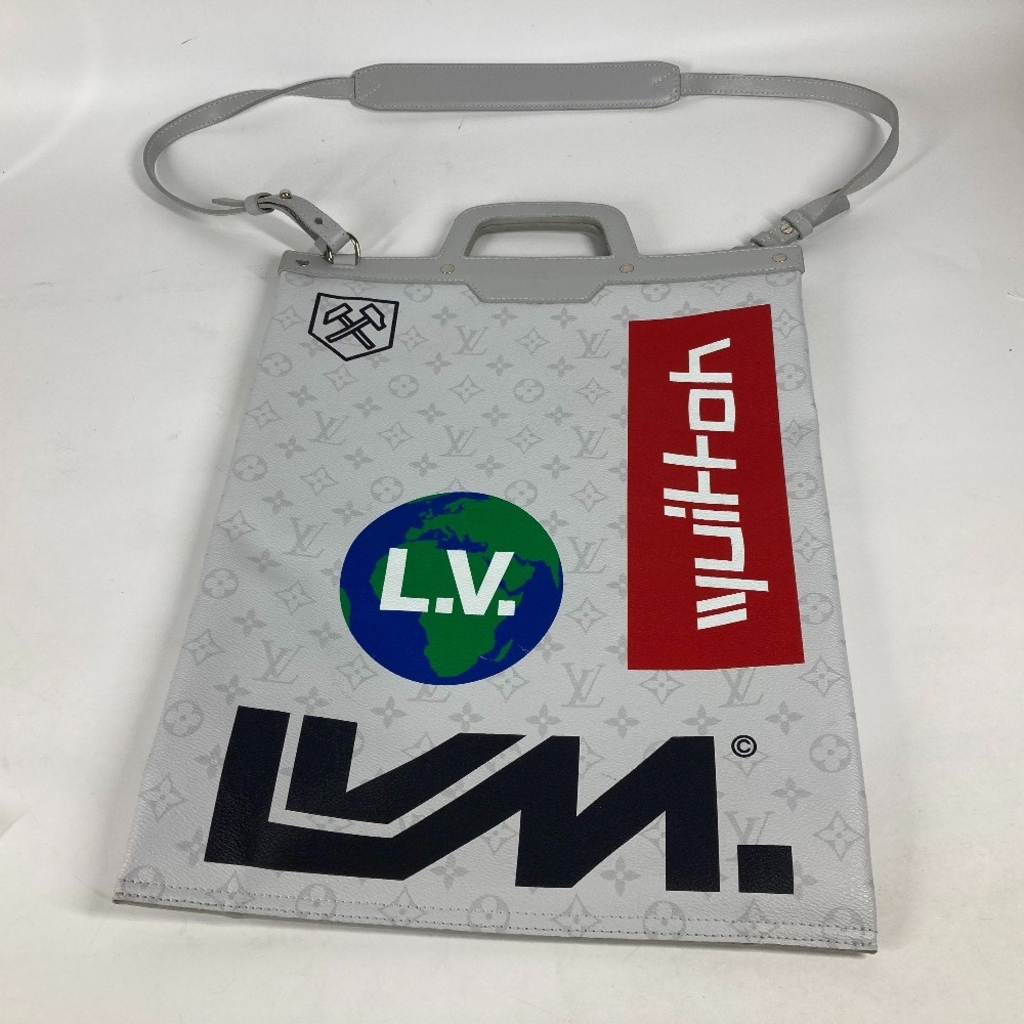 Louis Vuitton White Monogram Handbag Shoulder Bag Tote Bag (Pre-Owned)