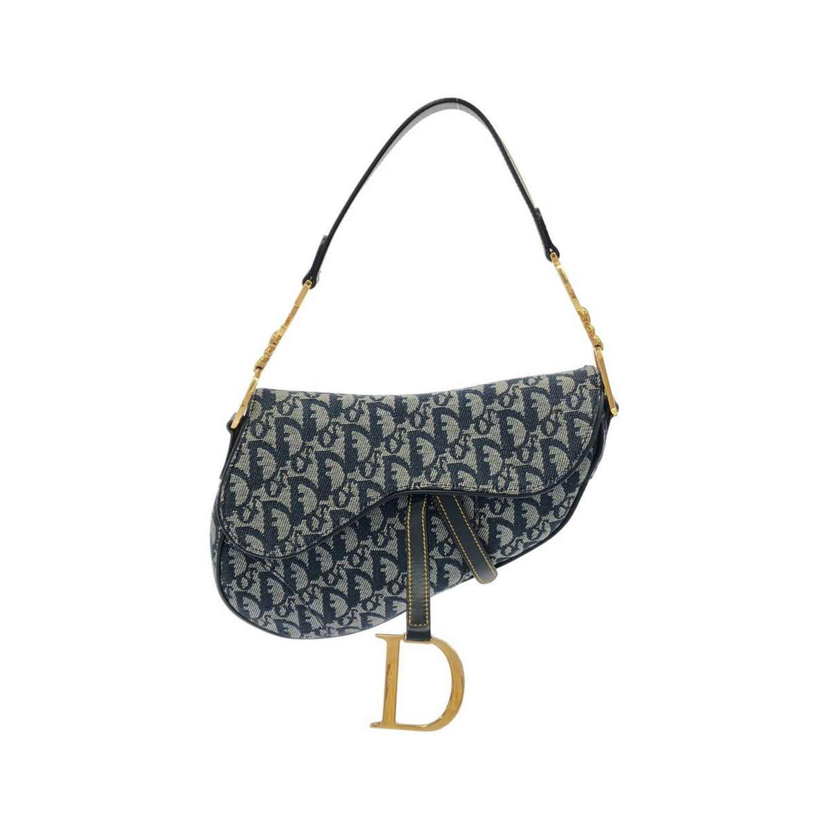 Christian Dior Blue Canvas Saddle Bag (Pre-Owned)
