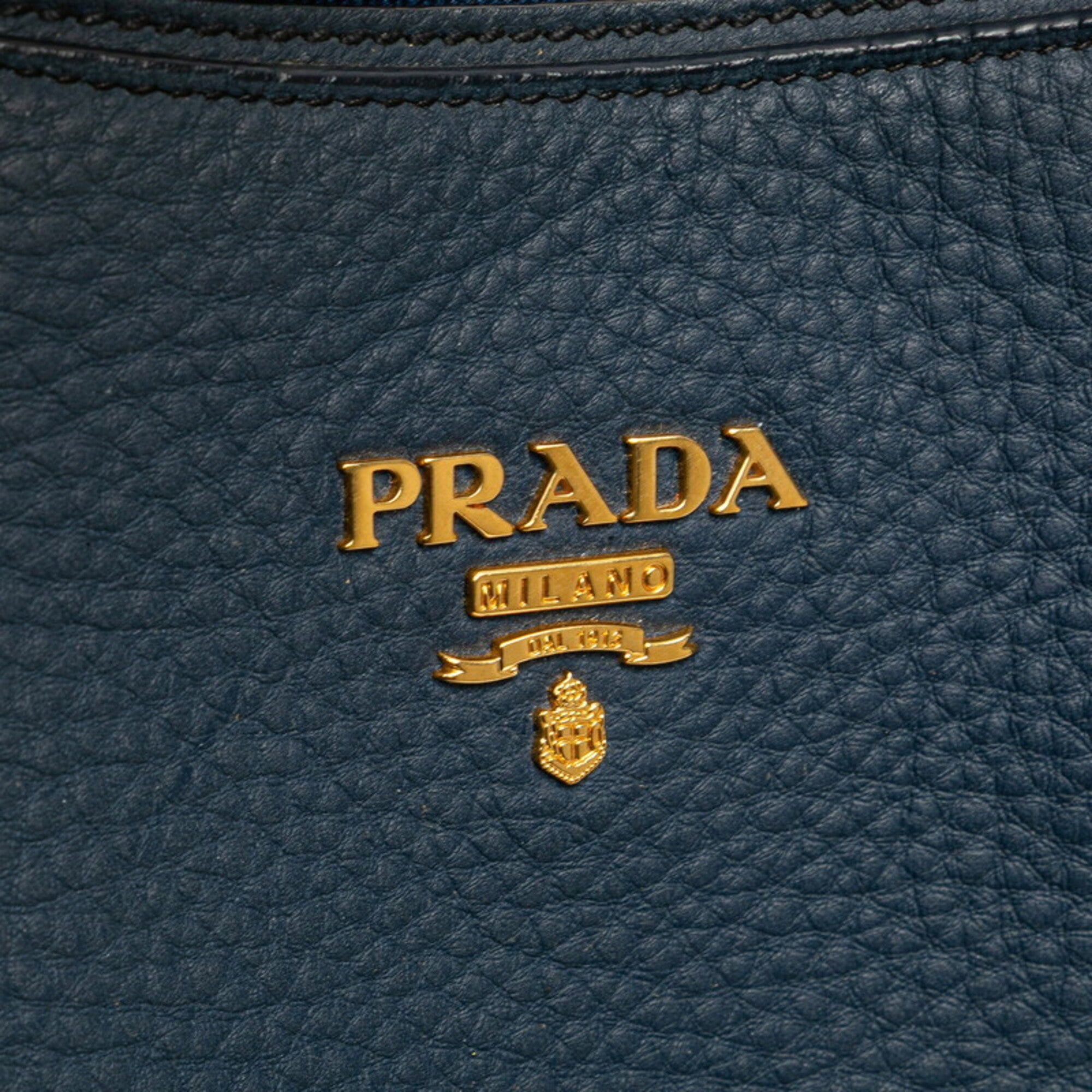 Prada Blue Vitello Daino Handbag (Pre-Owned)