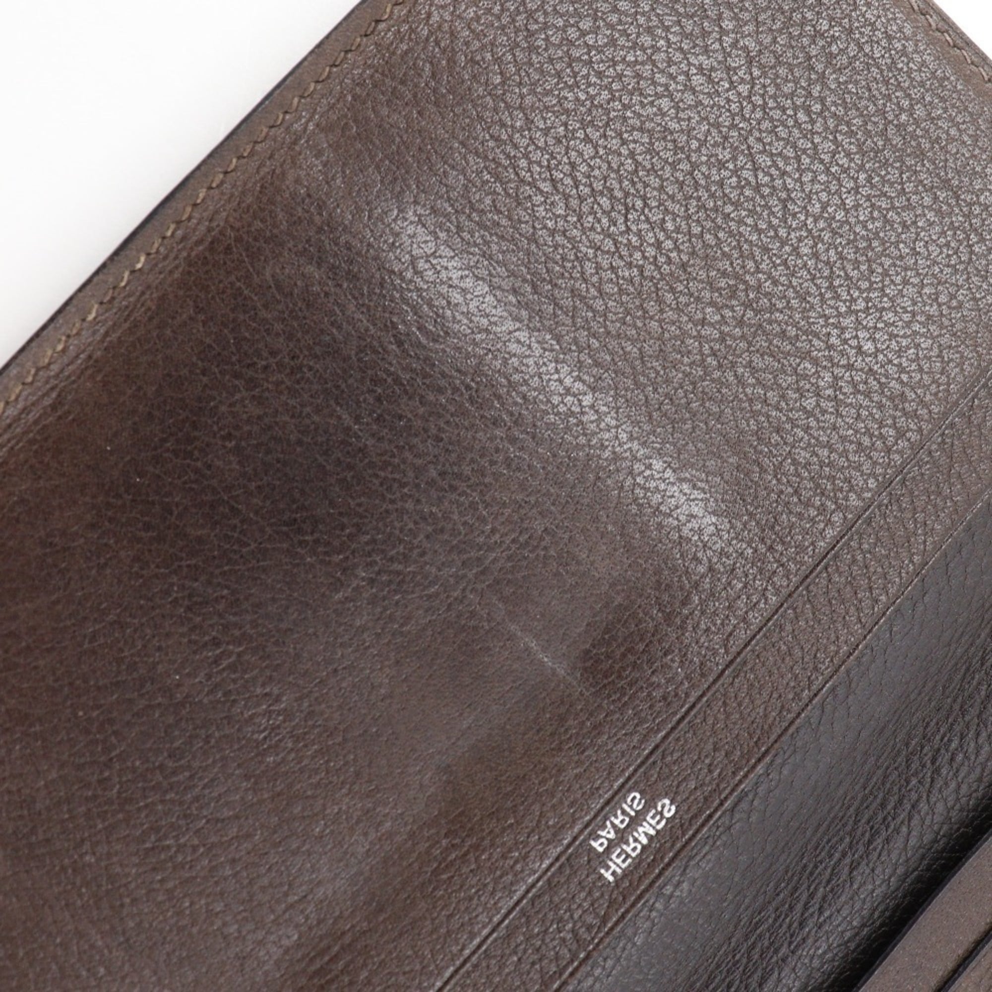 Hermes Brown Leather Bill Wallet (Bi-Fold) (Pre-Owned)