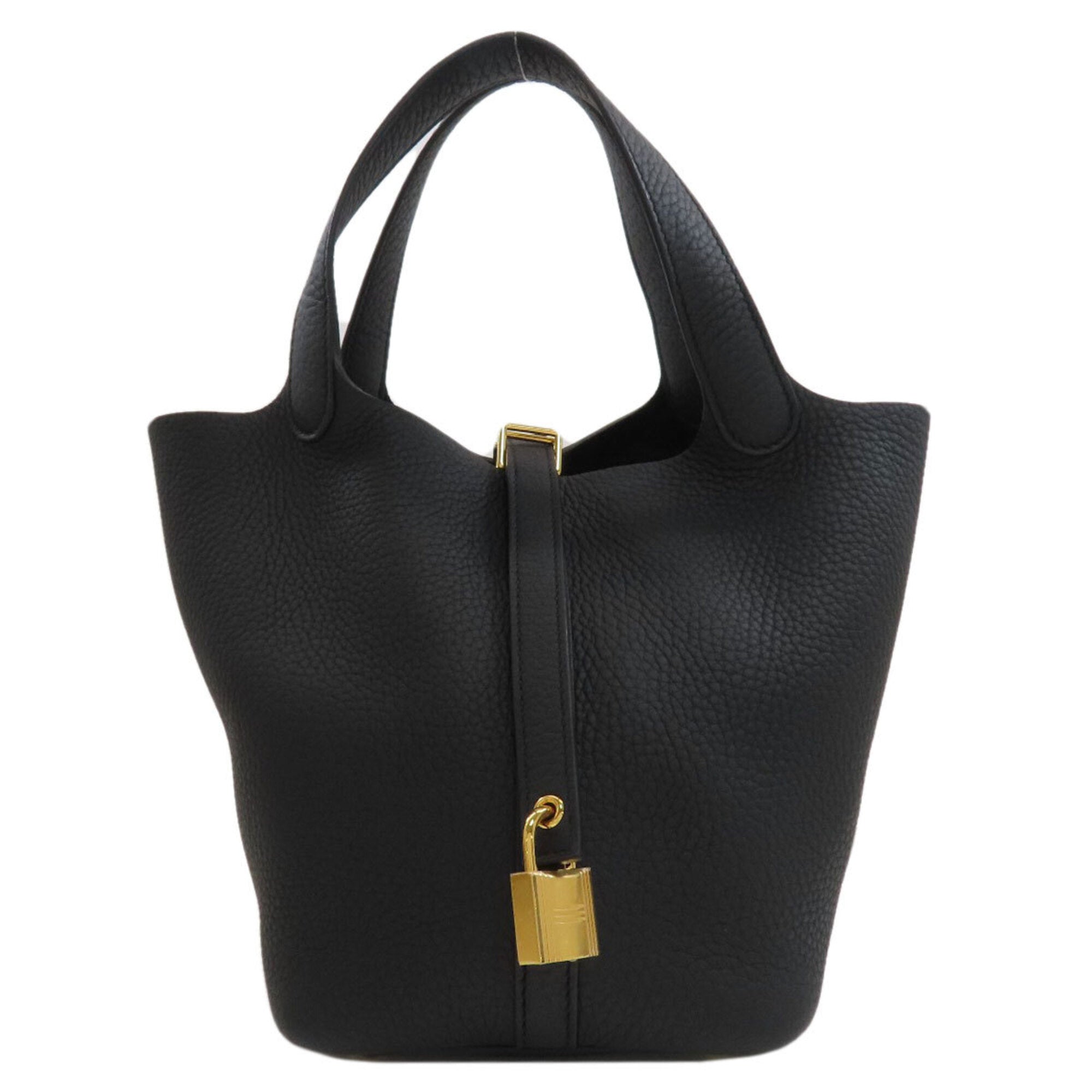 Hermes Picotin Black Taurillon Clemence Leather Handbag (Pre-Owned)