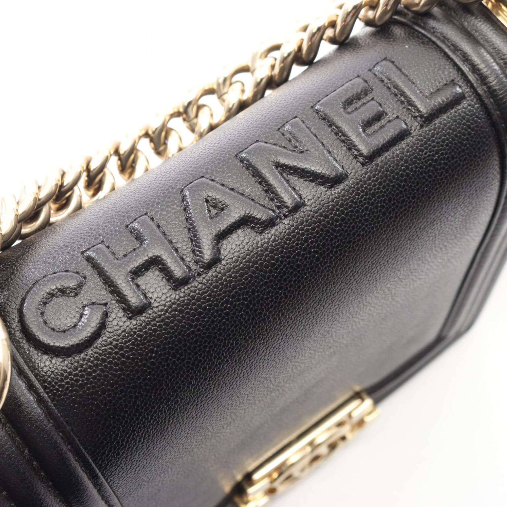 Chanel Black Grained Calfskin Handbag Shoulder Bag (Pre-Owned)