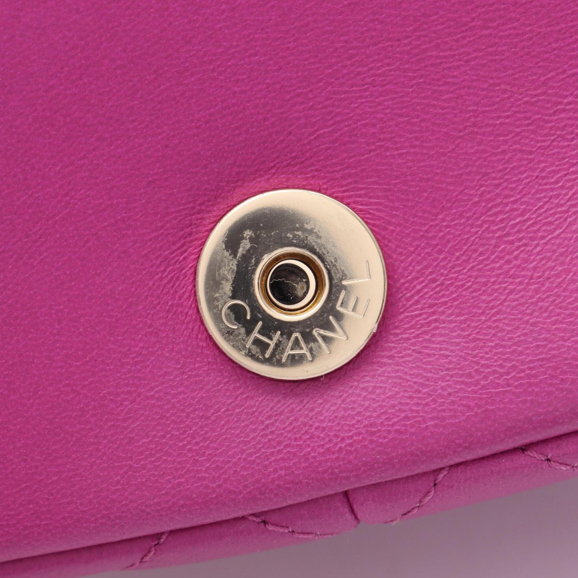 Chanel Purple Leather Handbag Shoulder Bag (Pre-Owned)
