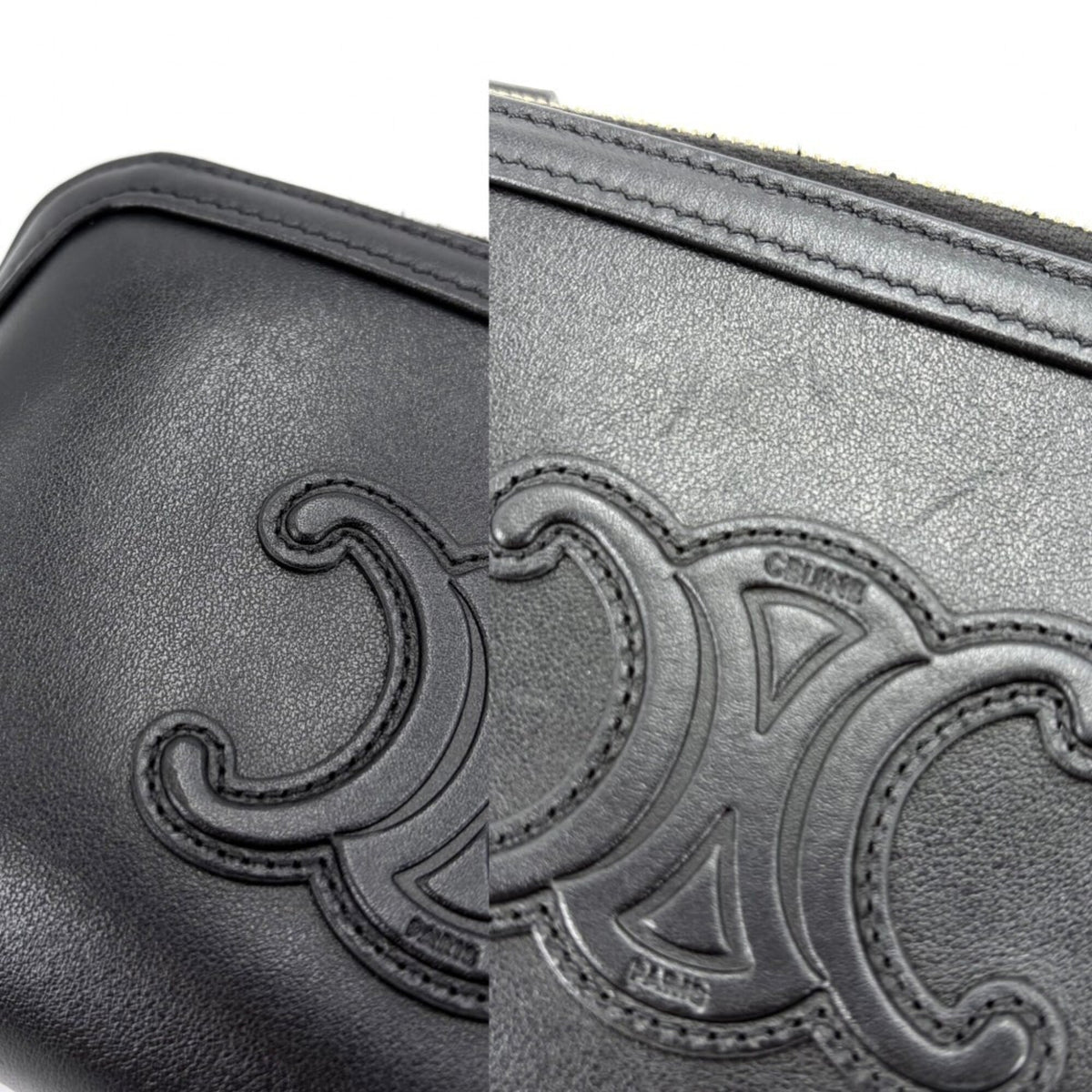 Celine Black Leather Pochette Shoulder Bag (Pre-Owned)