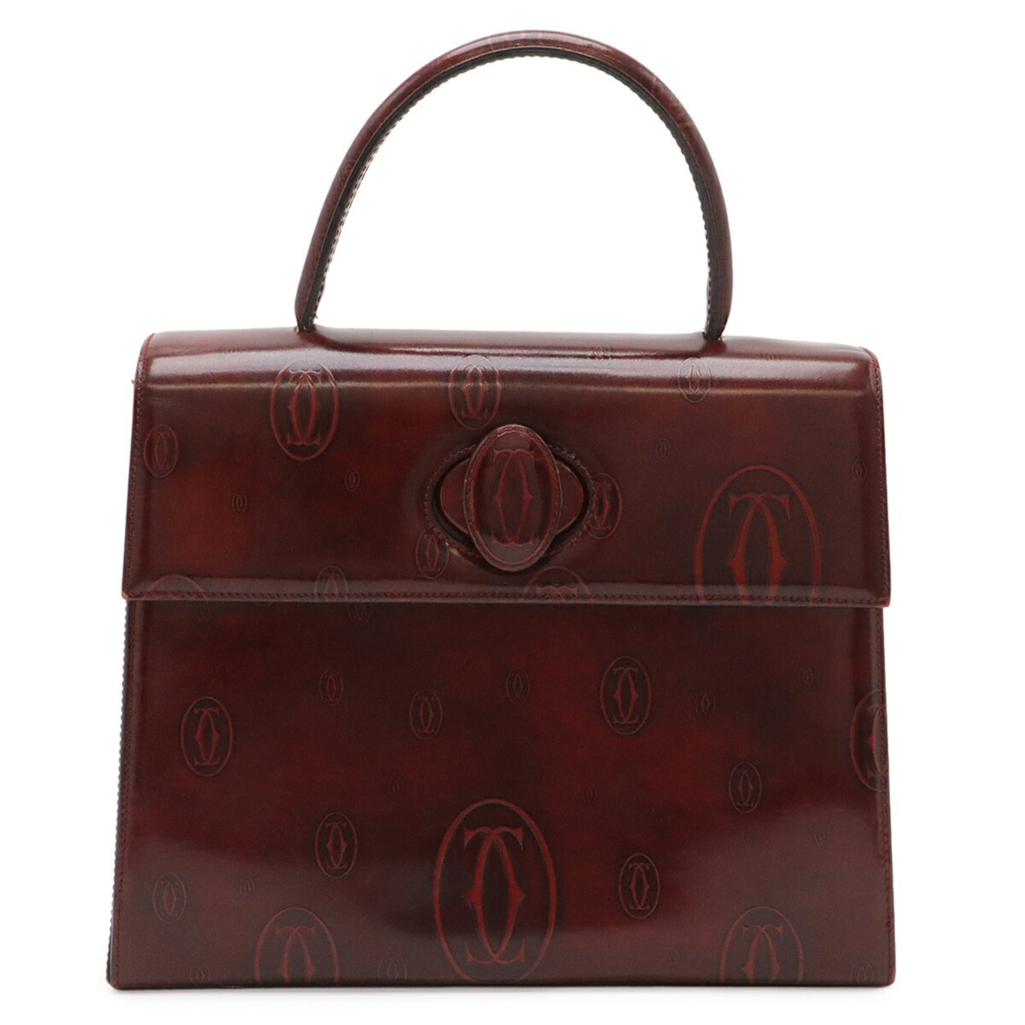Cartier Happy Birthday Bordeaux Leather Handbag (Pre-Owned)