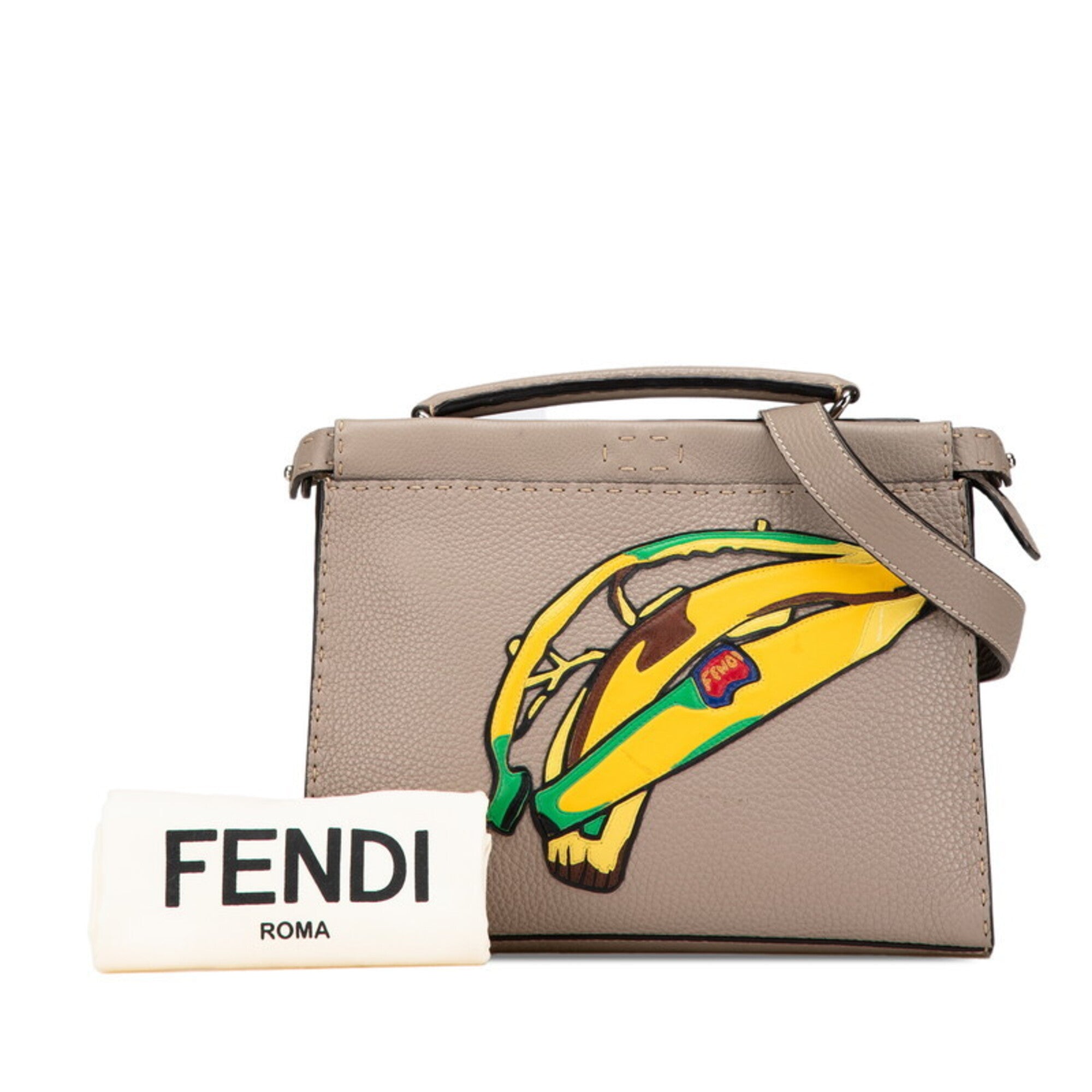 Fendi Grayish Multi-Color Leather Handbag Shoulder Bag (Pre-Owned)