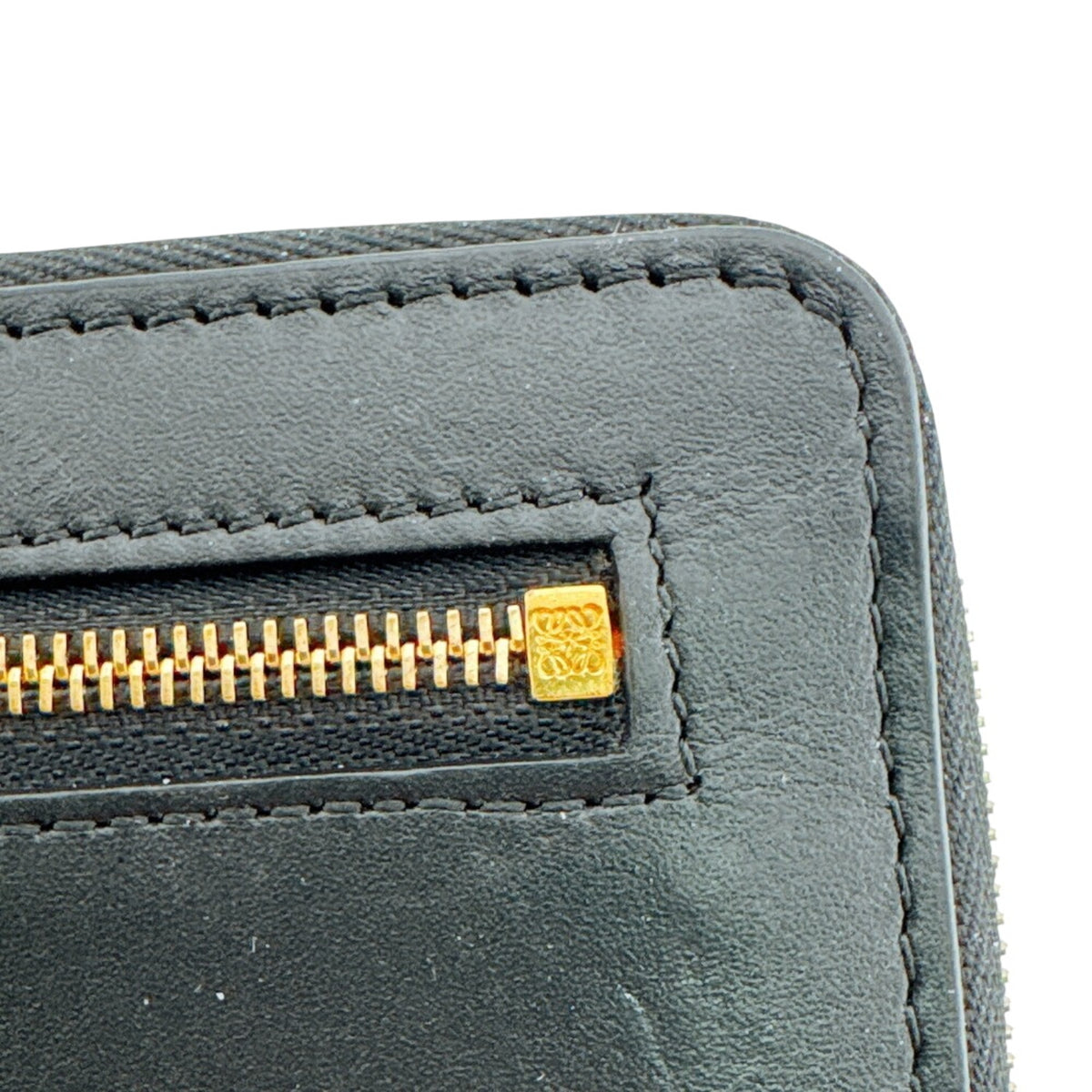 Loewe Black Orange Leather Long Wallet (Bi-Fold) (Pre-Owned)