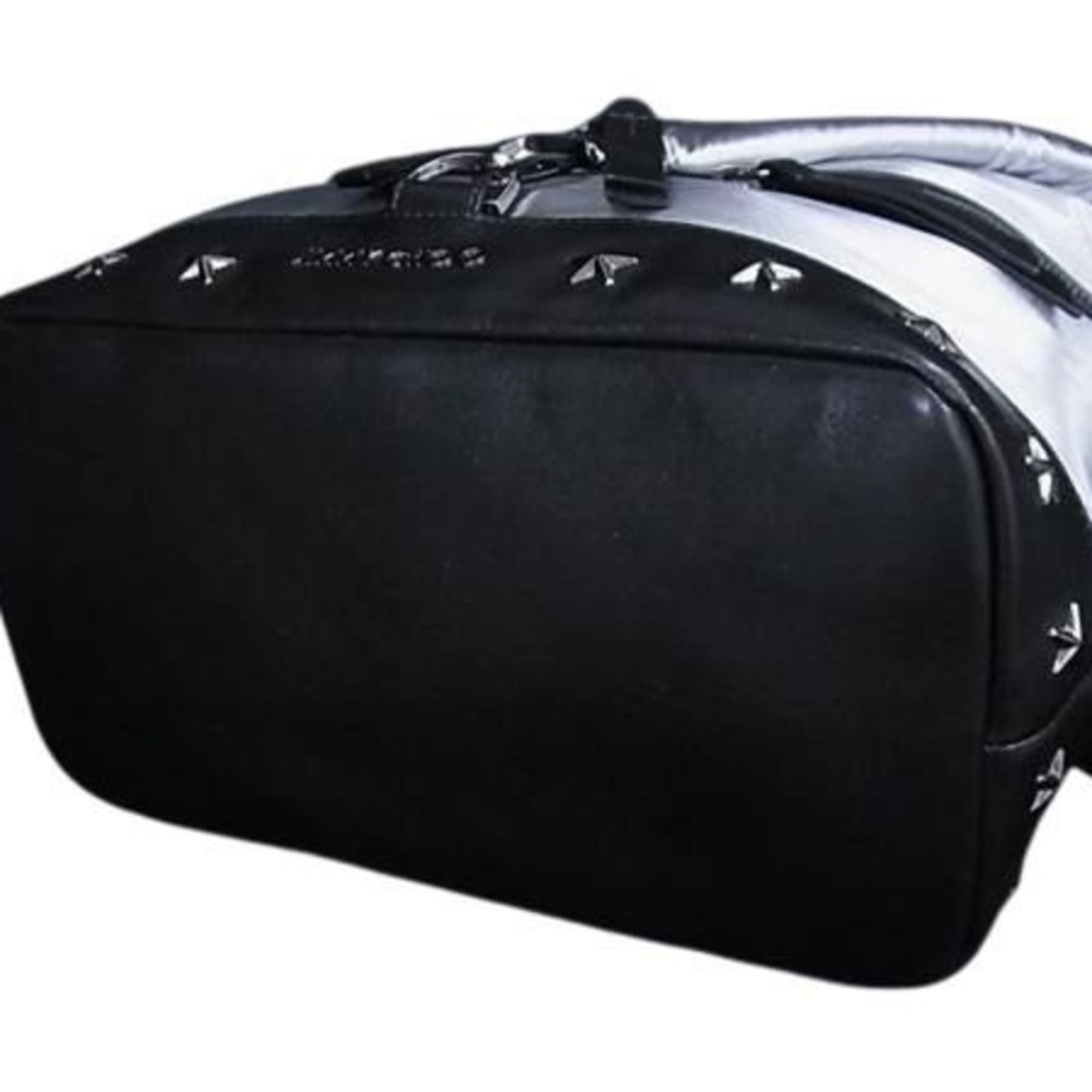 Jimmy Choo Black Silver Nylon Leather Backpack Handbag Shoulder Bag (Pre-Owned)