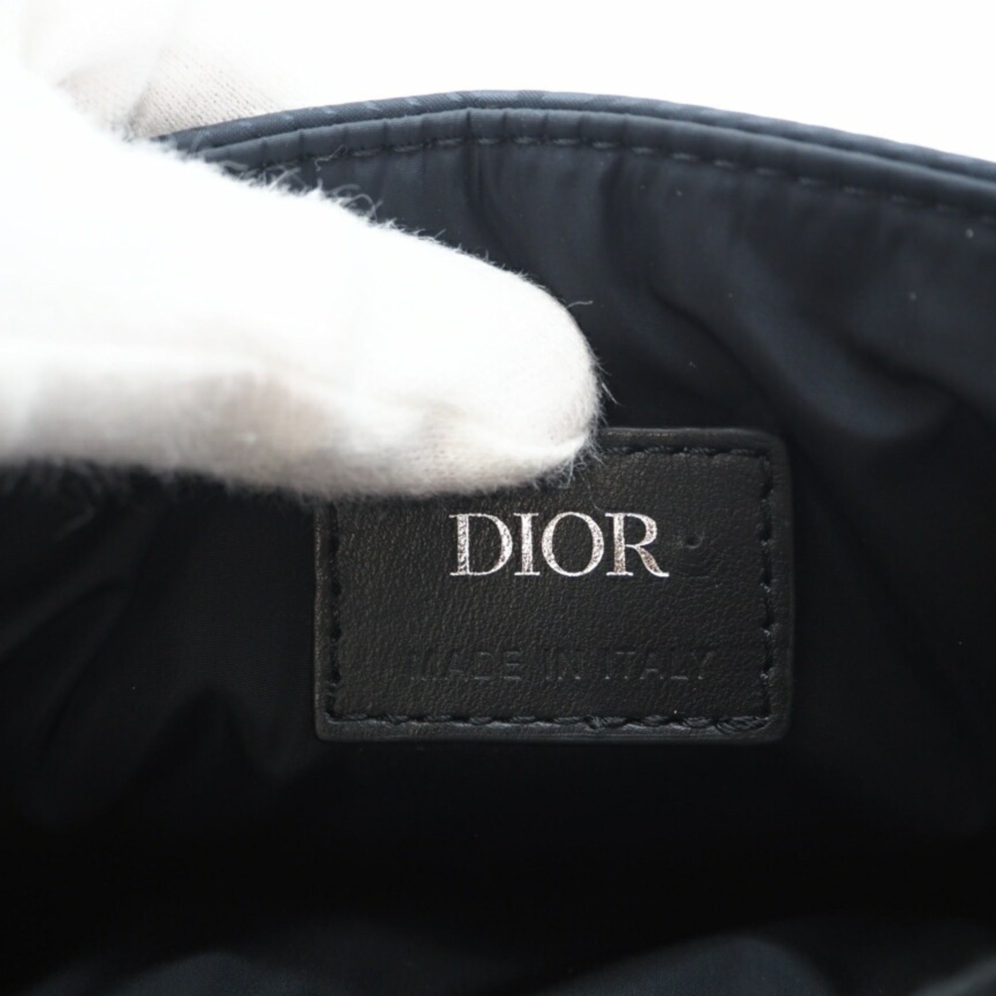 Christian Dior Navy Coated Canvas Shoulder Bag (Pre-Owned)