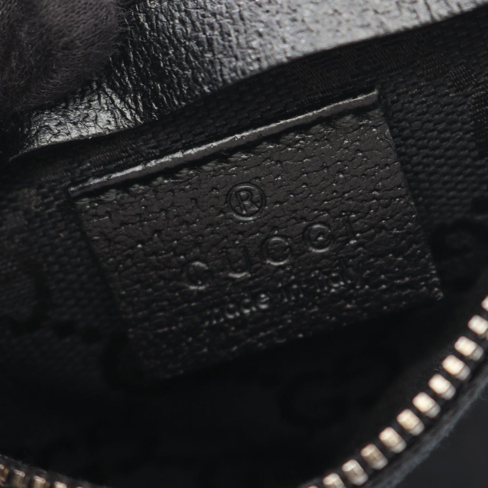 Gucci Black Canvas Leather Fanny Pack Handbag (Pre-Owned)