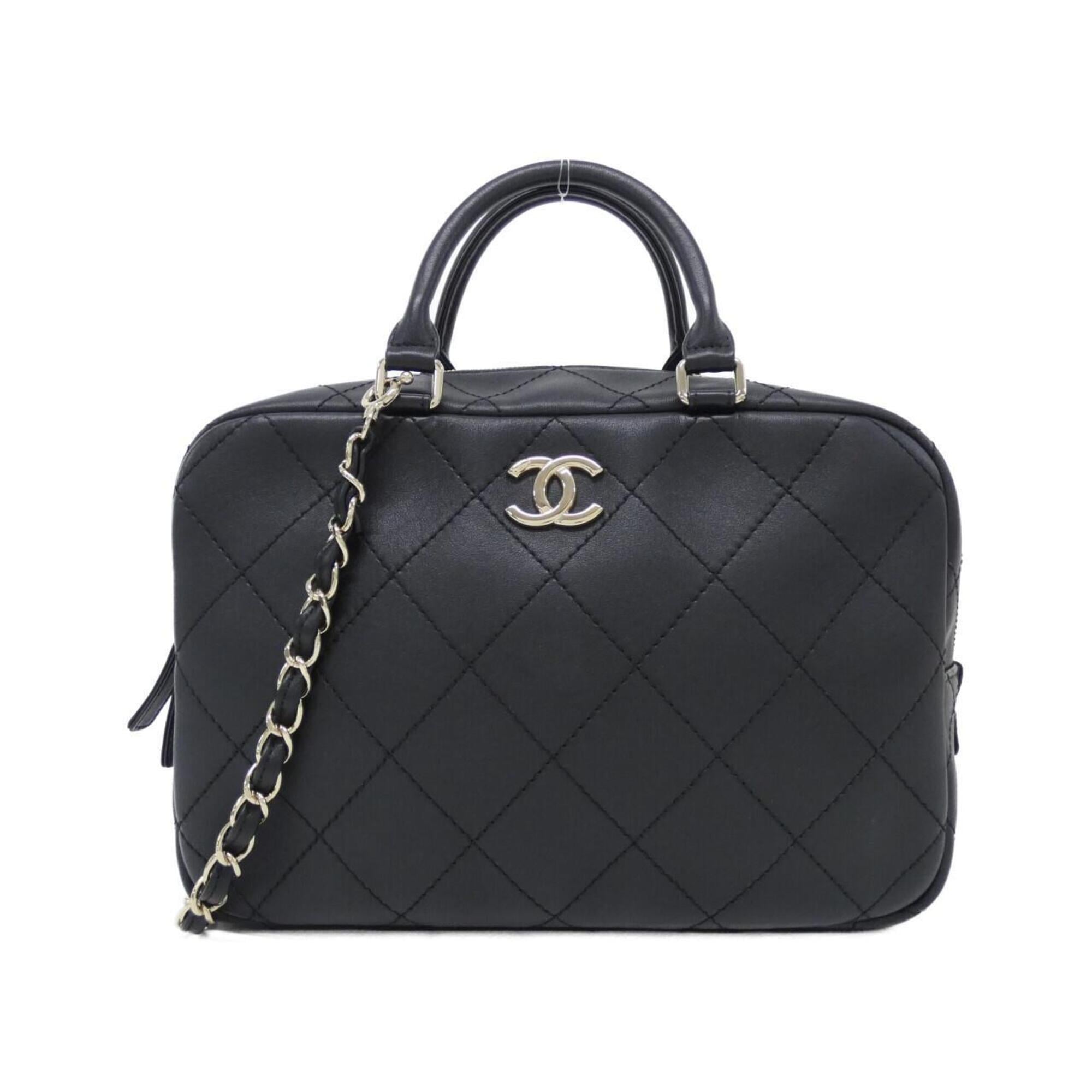 Chanel Black Leather Handbag (Pre-Owned)