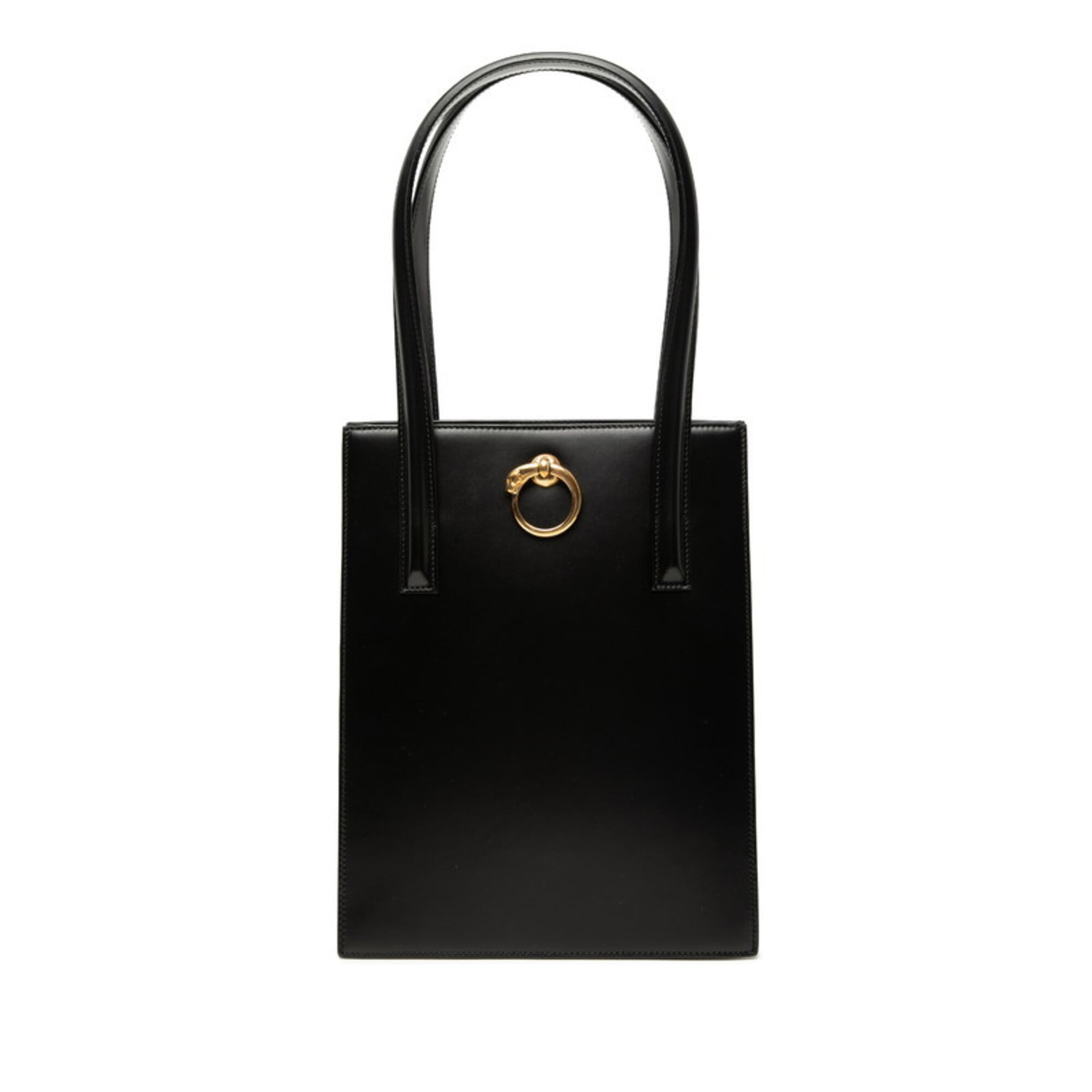 Cartier Black Leather Handbag Tote Bag (Pre-Owned)