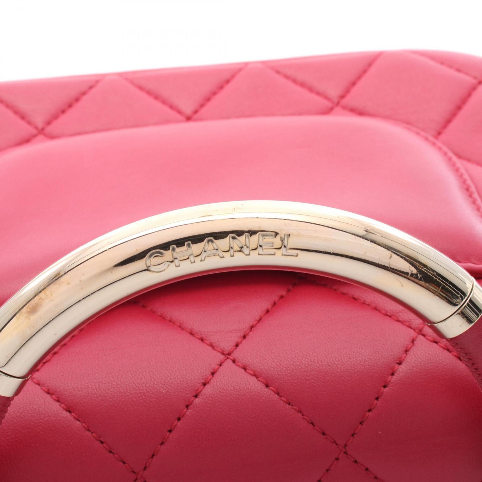 Chanel Pink Leather Handbag Shoulder Bag (Pre-Owned)