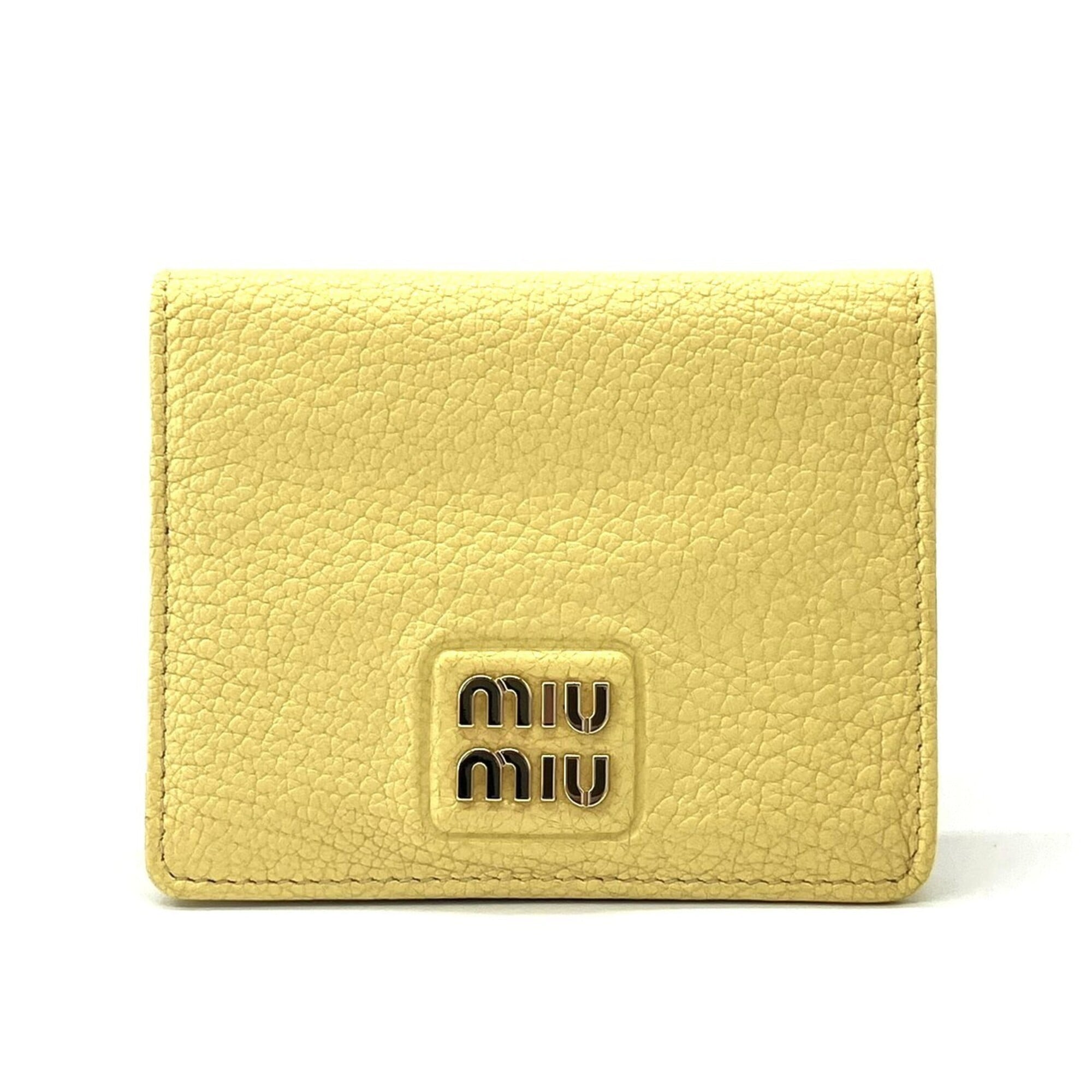 Miu Miu Lemon Yellow Leather Wallet (Bi-Fold) (Pre-Owned)