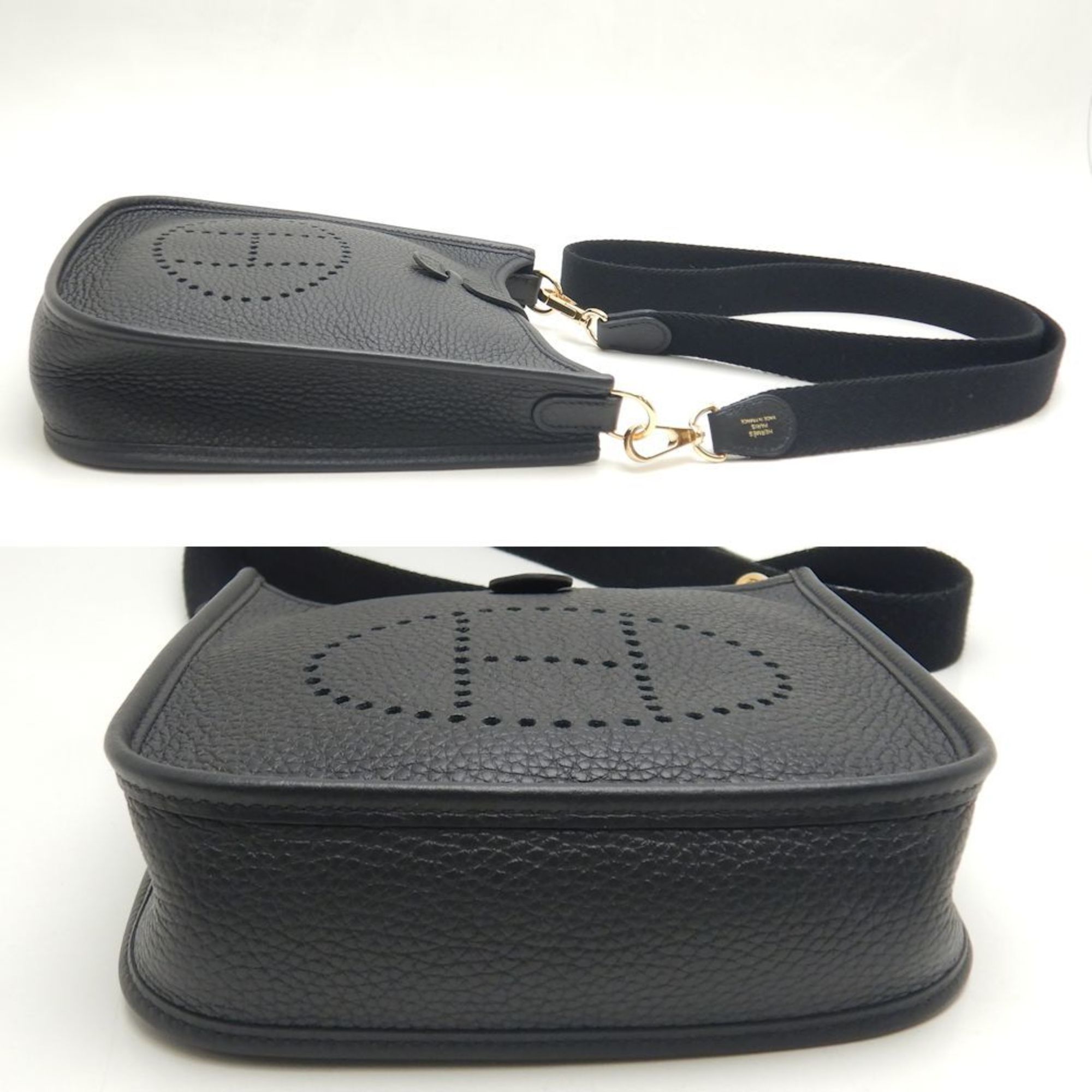 Hermes Black Taurillon Clemence Leather Shoulder Bag (Pre-Owned)