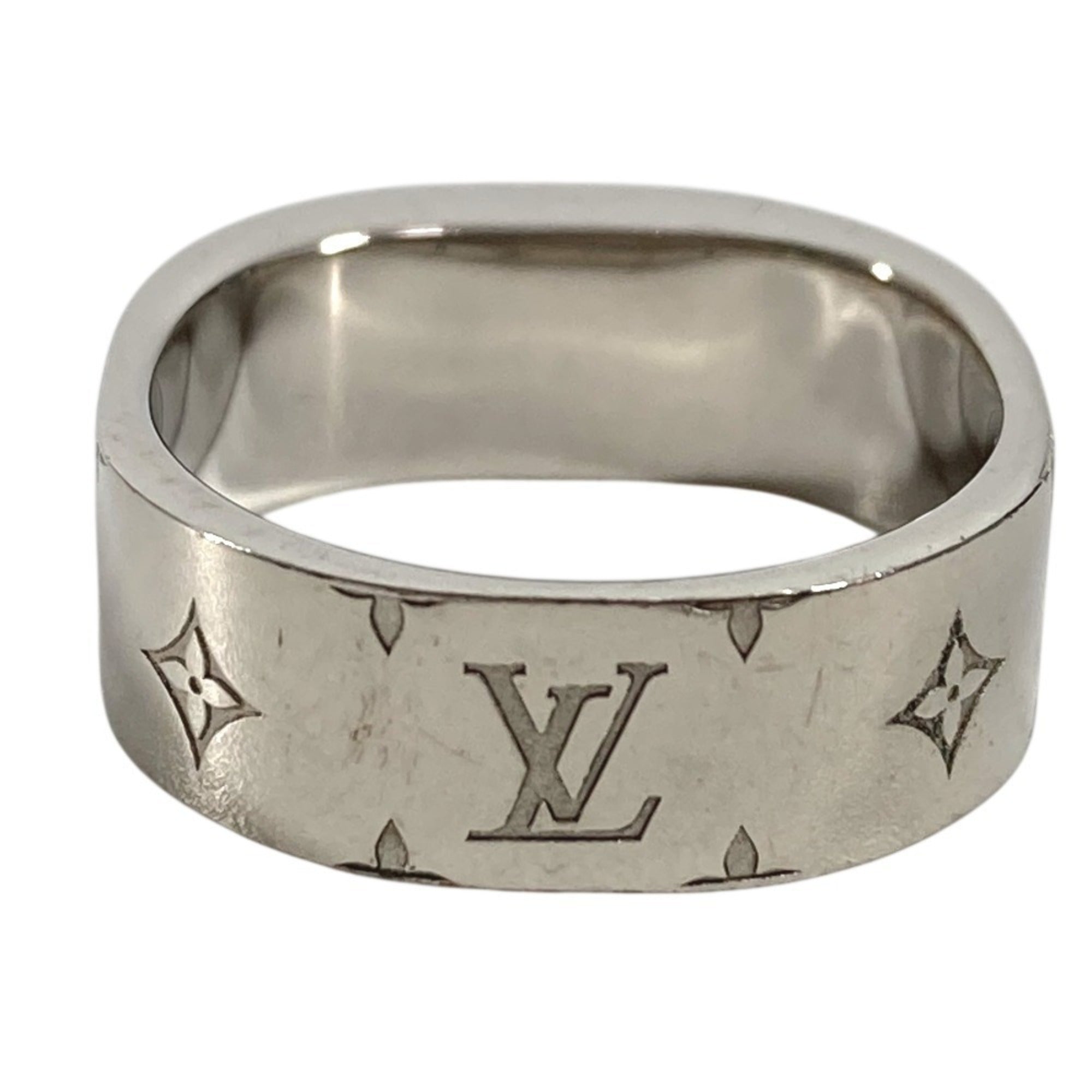 Louis Vuitton Gold Silver Metal Band Ring (Pre-Owned)