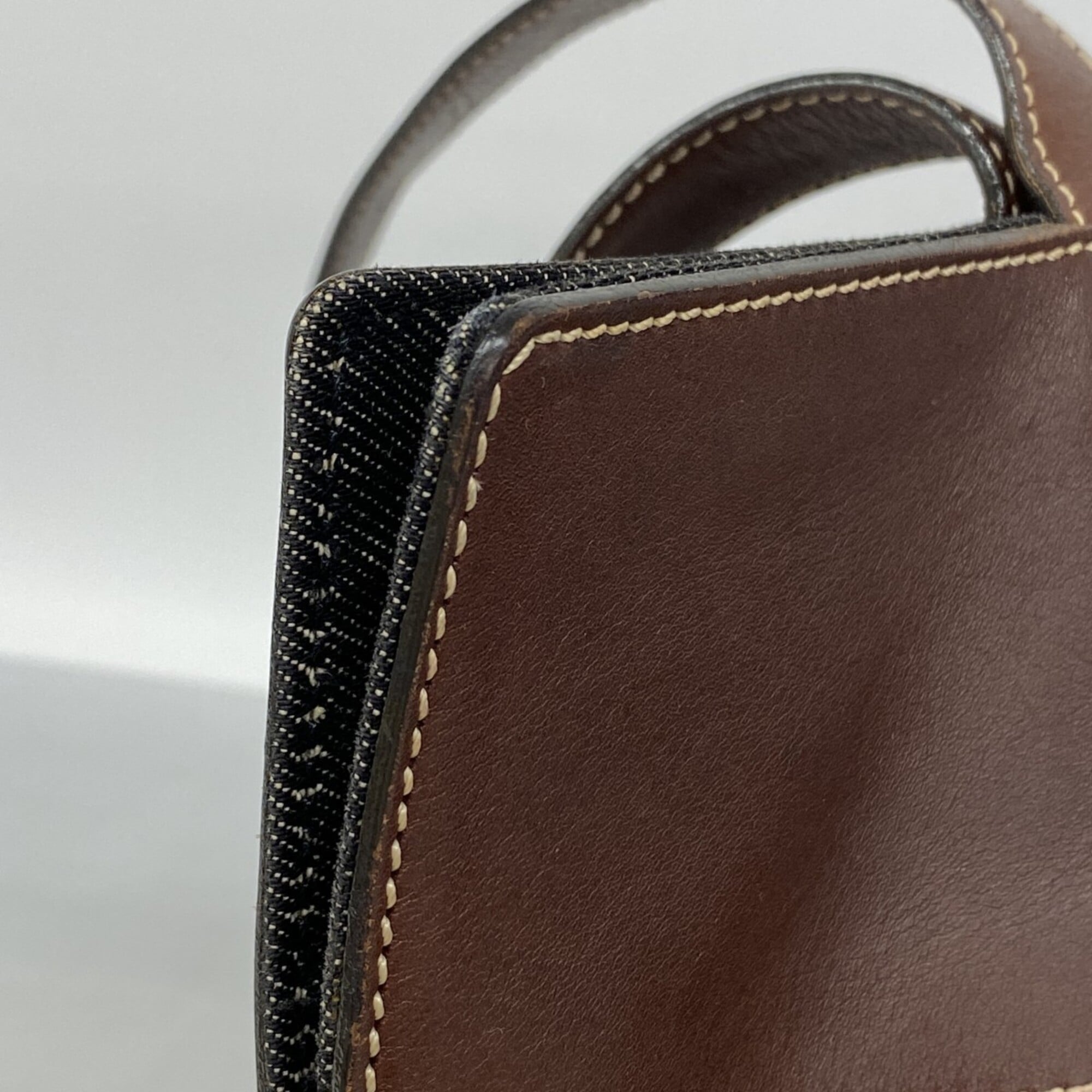 Chanel Black Brown Denim Tote Bag (Pre-Owned)