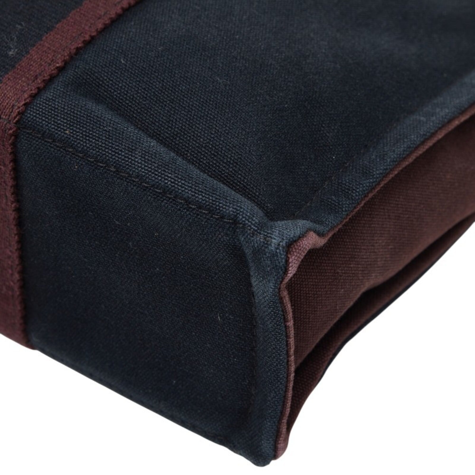Hermes Black Bordeaux Cotton Handbag Tote Bag (Pre-Owned)